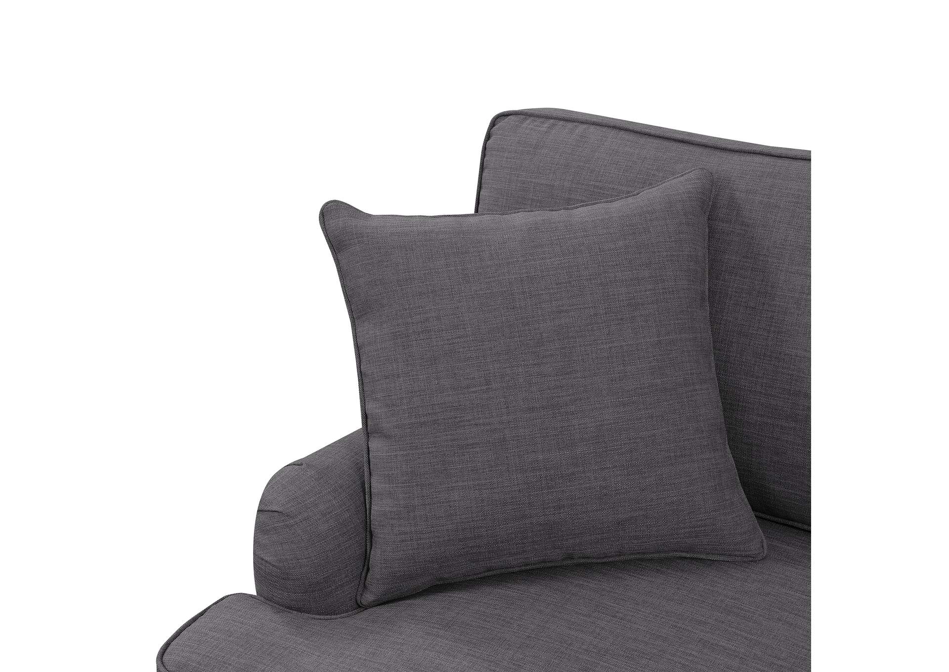 Abby 3 Piece Set - Sofa Loveseat Chair In Charcoal,Elements