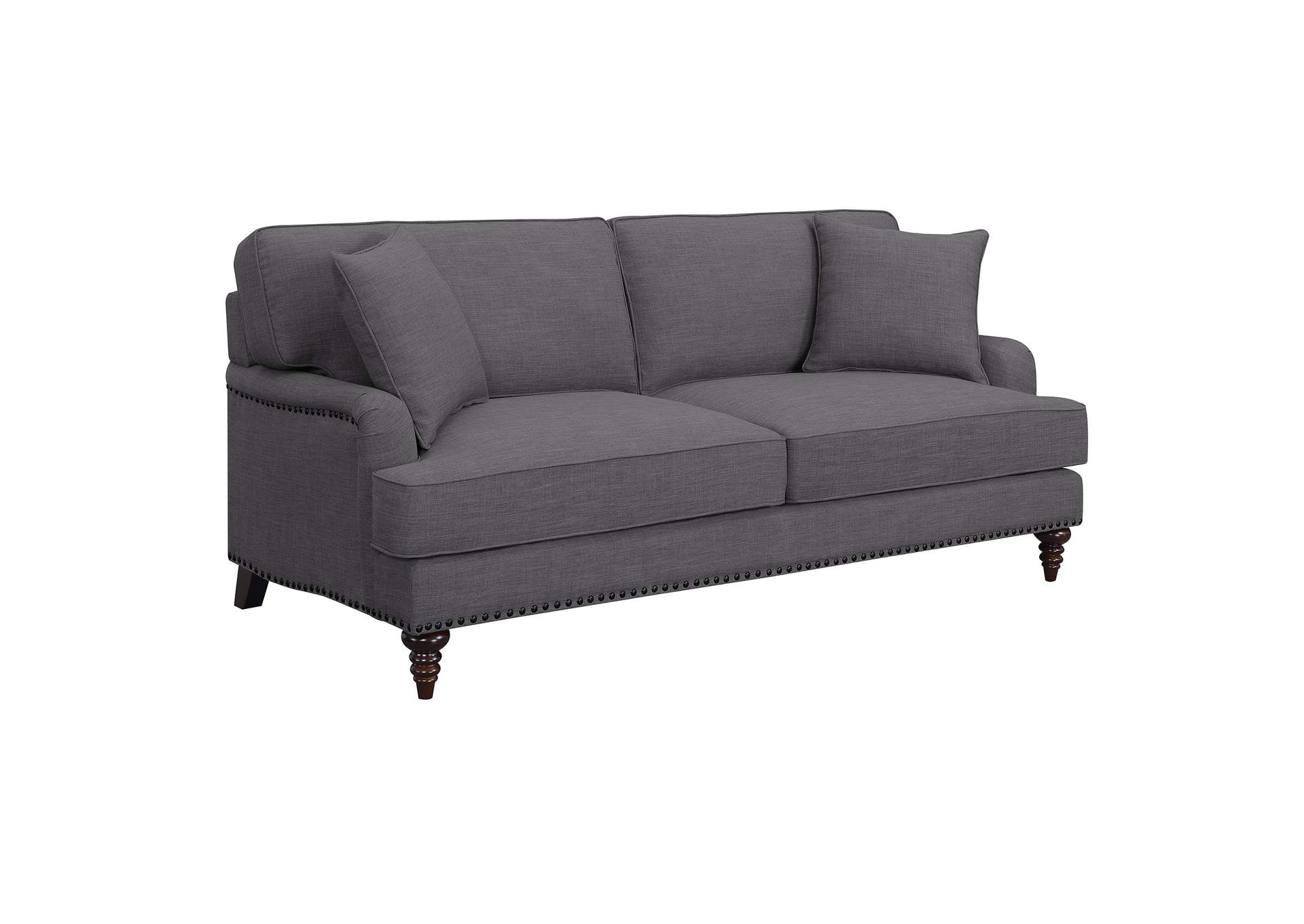 Abby 3 Piece Set - Sofa Loveseat Chair In Charcoal,Elements