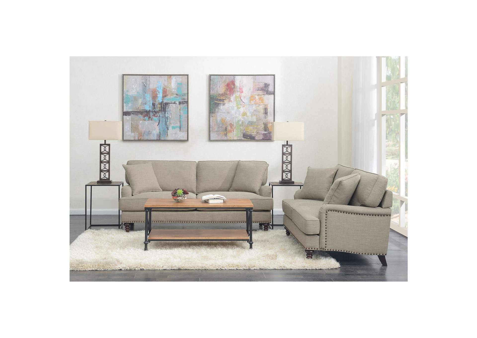 Abby Sofa With Pillows In Heirloom Smoke - Pewter,Elements