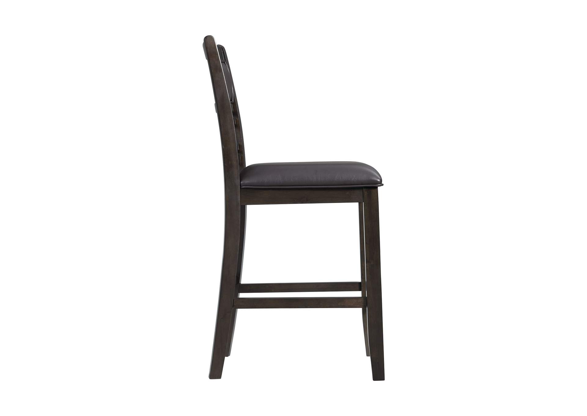 Amherst Counter Side Chair With Pu Cushion Dark Finish 2 Per Pack,Elements