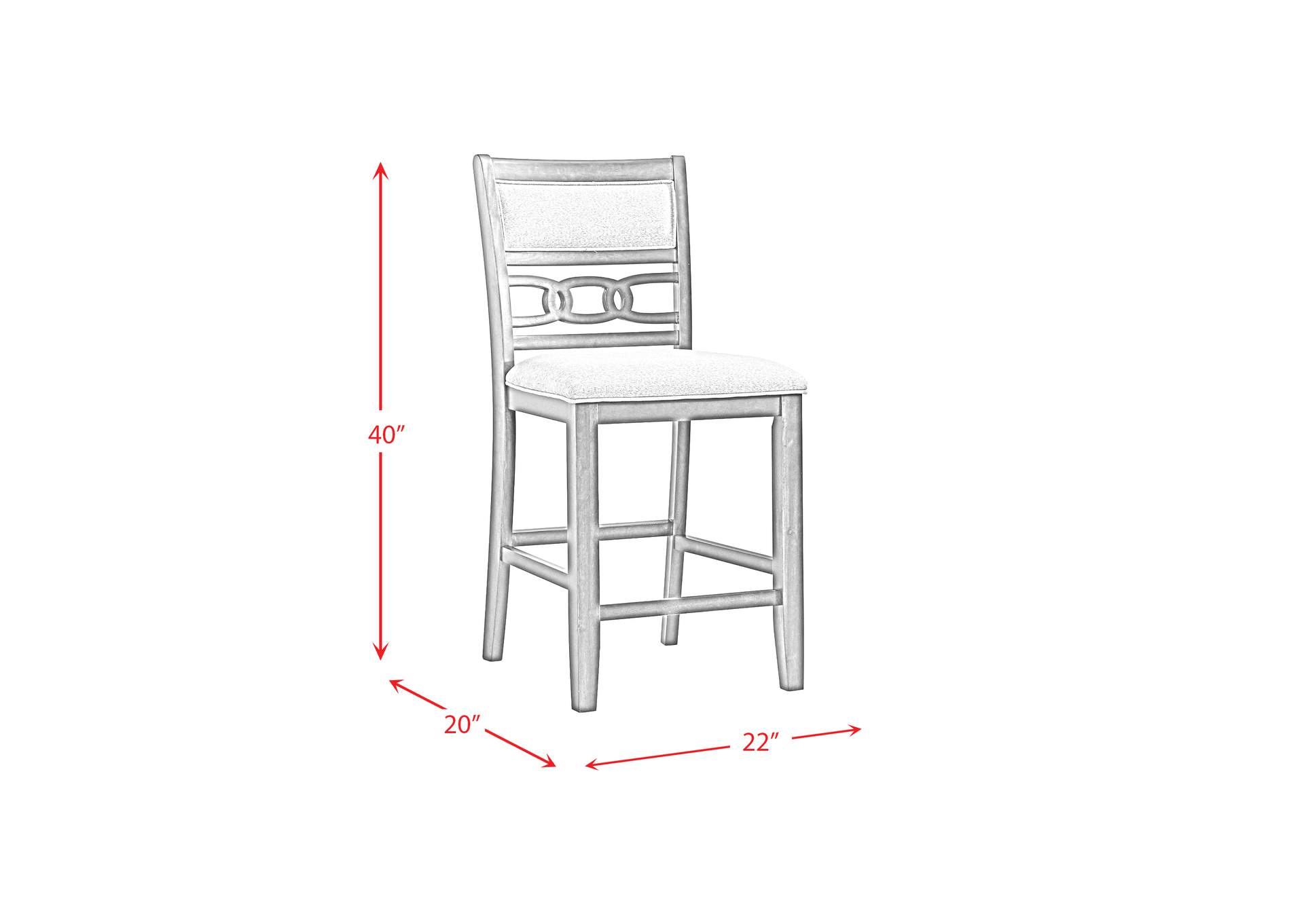 Amherst Counter Side Chair With Pu Cushion Grey Finish 2 Per Pack,Elements