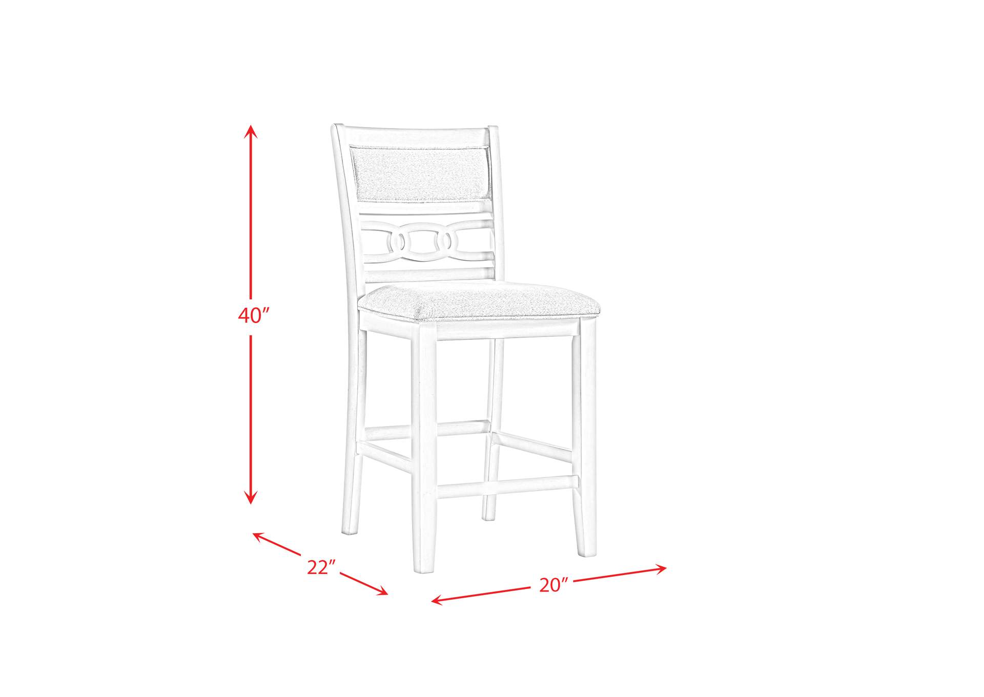 Amherst Counter Side Chair With Fabric Cushion White Finish 2 Per Pack,Elements