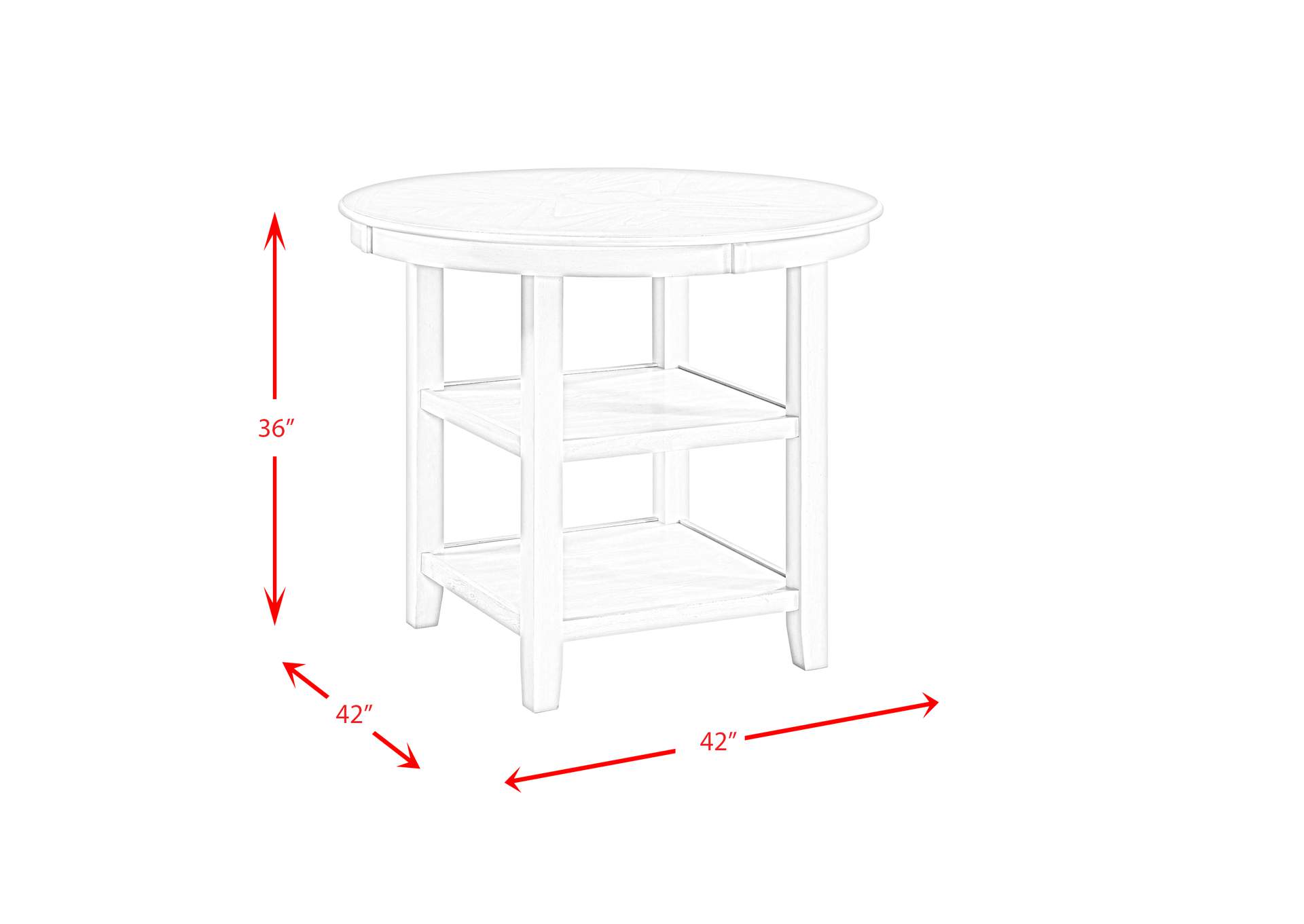 Amherst Counter Table With Wood Leg White Finish,Elements