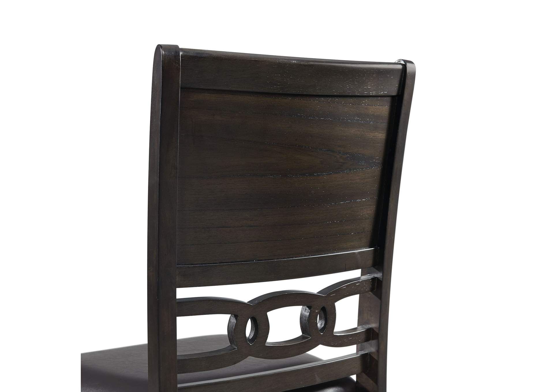 Amherst Dining Side Chair With Pu Cushion Side Stretcher Dark Finish 2 Per Pack,Elements