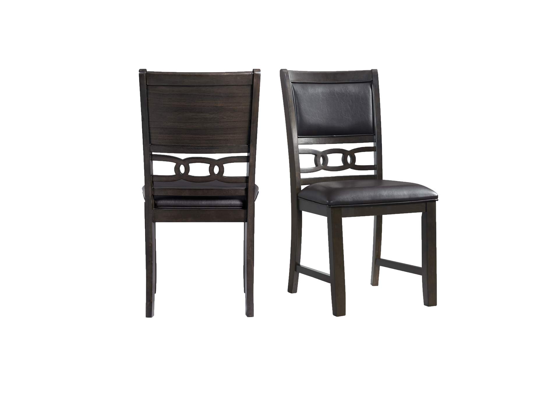 Amherst Dining Side Chair With Pu Cushion Side Stretcher Dark Finish 2 Per Pack,Elements