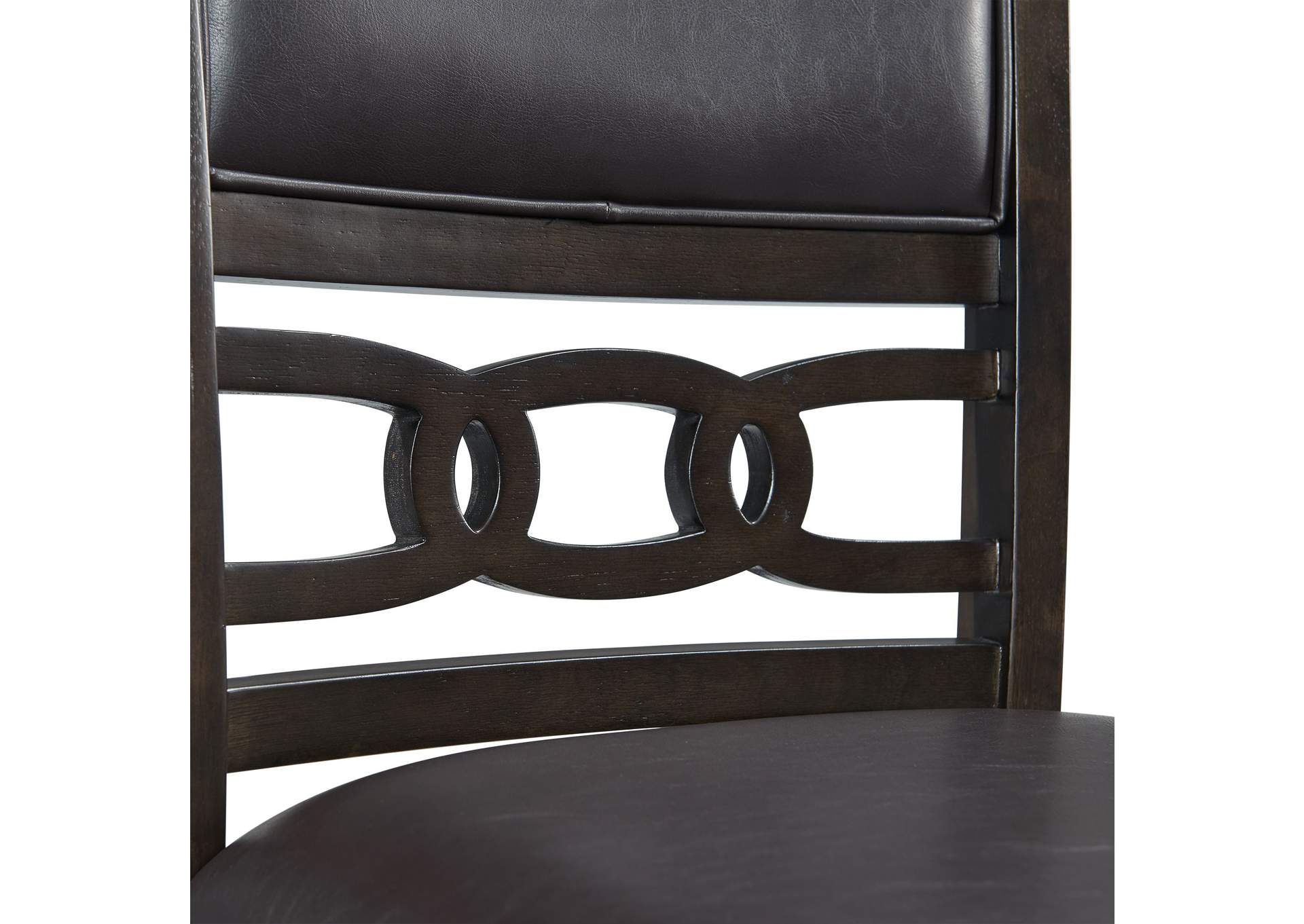 Amherst Dining Side Chair With Pu Cushion Side Stretcher Dark Finish 2 Per Pack,Elements