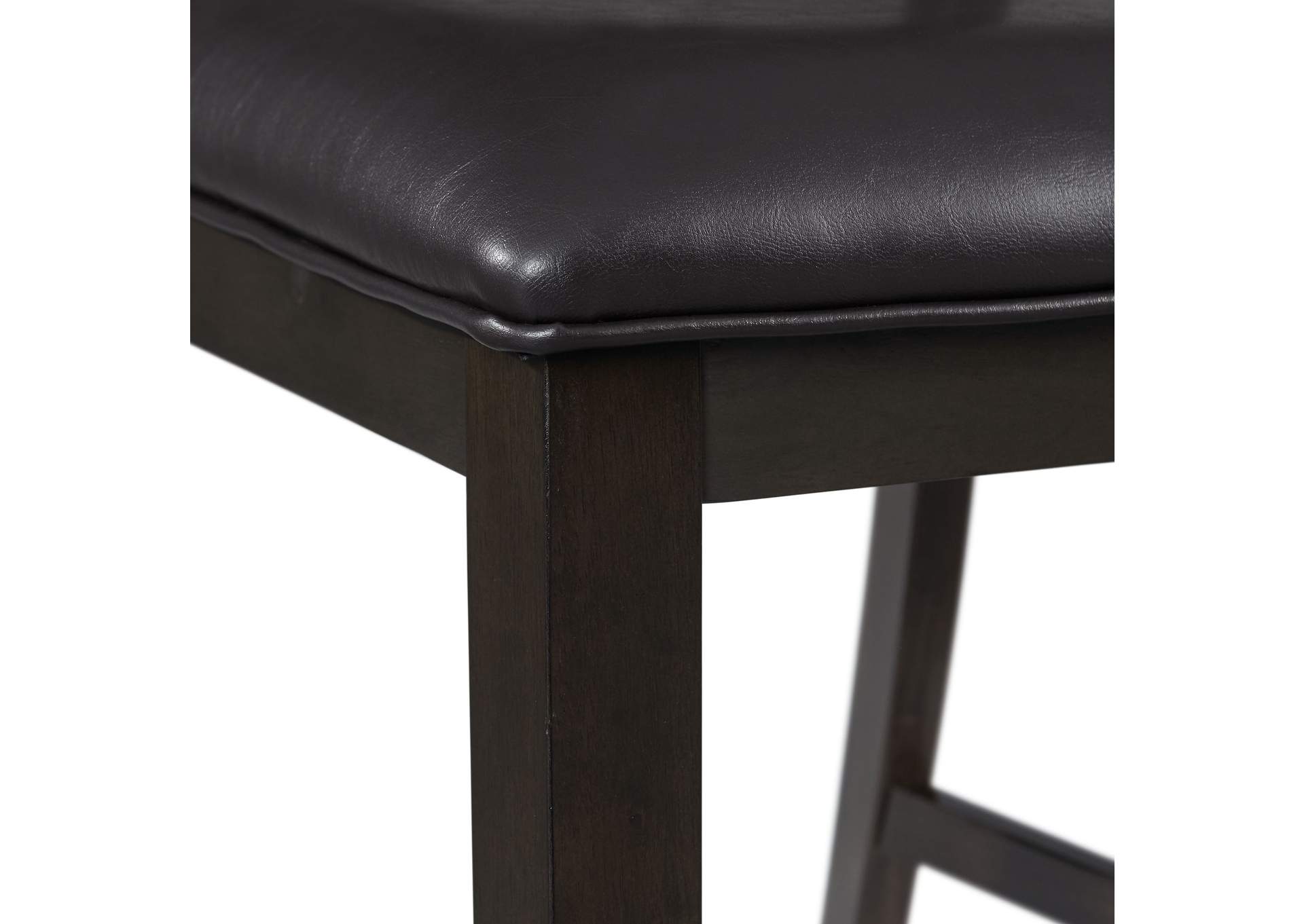 Amherst Dining Side Chair With Pu Cushion Side Stretcher Dark Finish 2 Per Pack,Elements