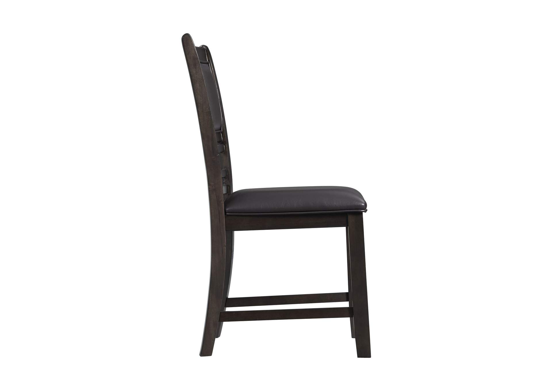 Amherst Dining Side Chair With Pu Cushion Side Stretcher Dark Finish 2 Per Pack,Elements