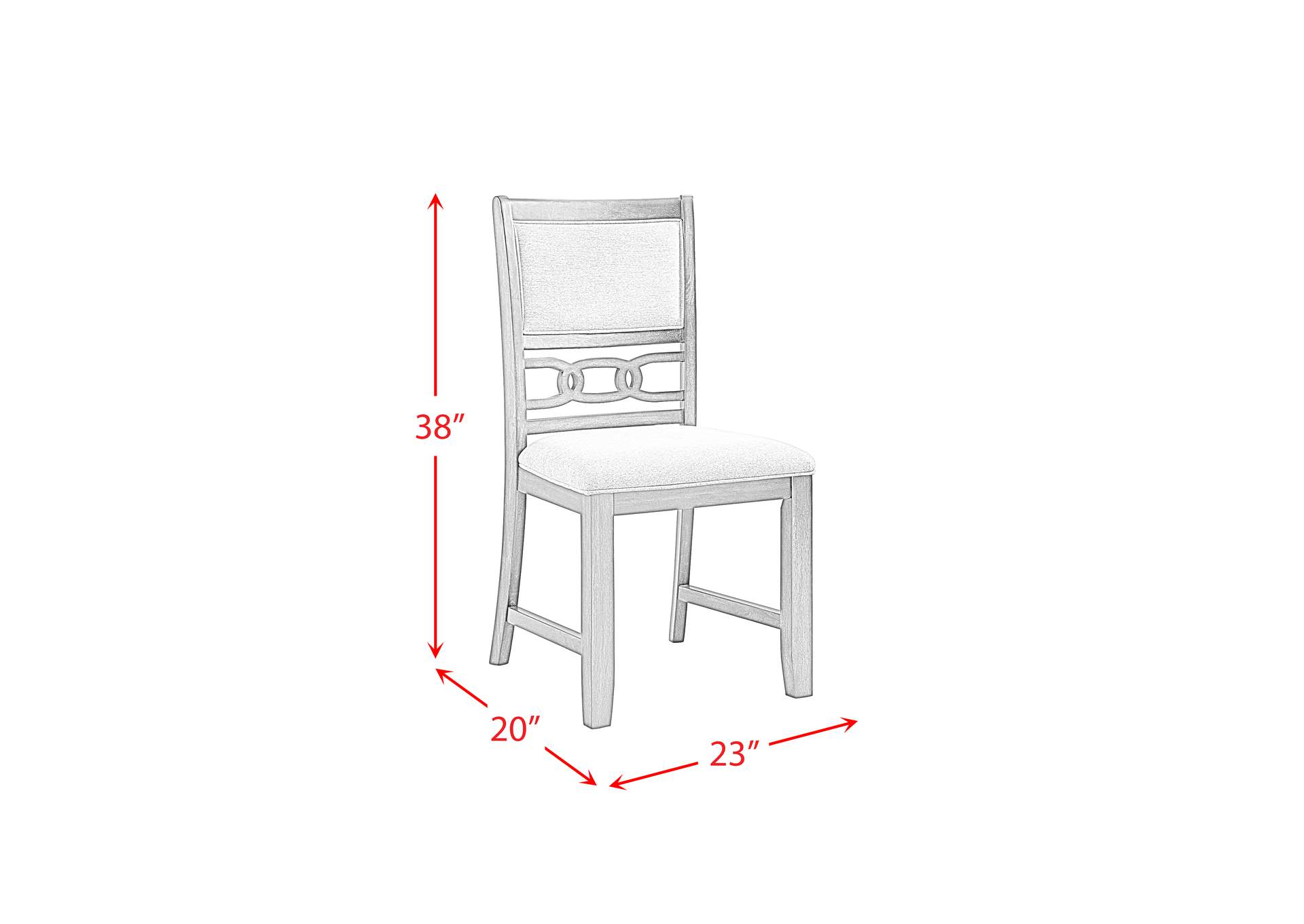 Amherst Dining Side Chair With Fabric Cushion Side Stretcher Grey Finish 2 Per Pack,Elements