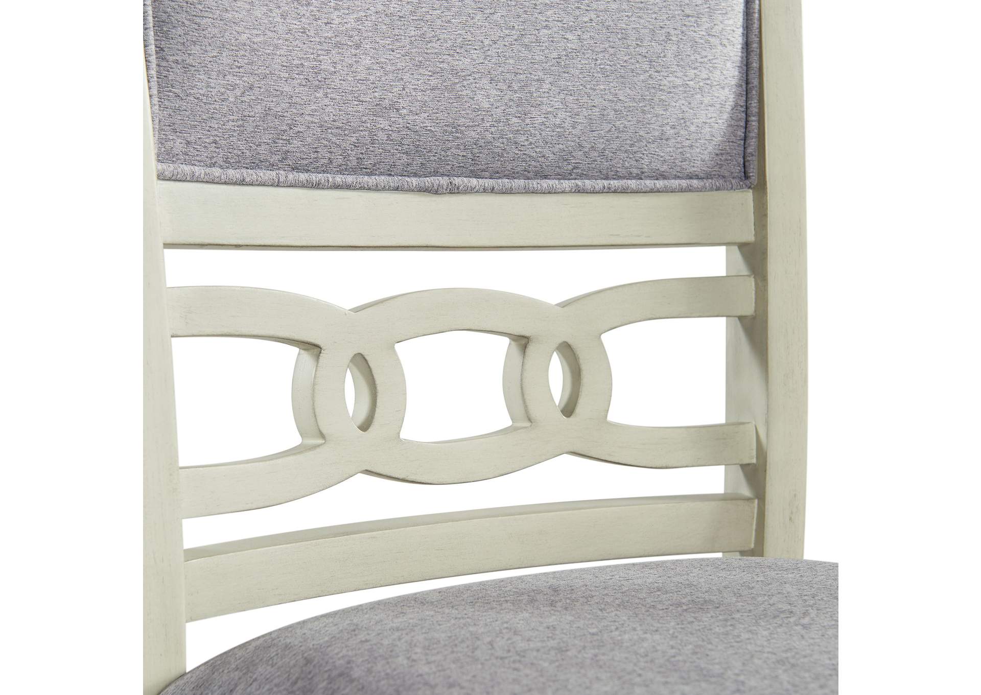 Amherst Dining Side Chair With Fabric Cushion Side Stretcher White Finish 2 Per Pack,Elements