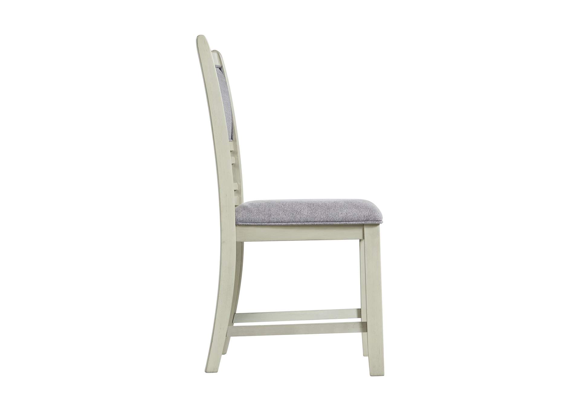 Amherst Dining Side Chair With Fabric Cushion Side Stretcher White Finish 2 Per Pack,Elements