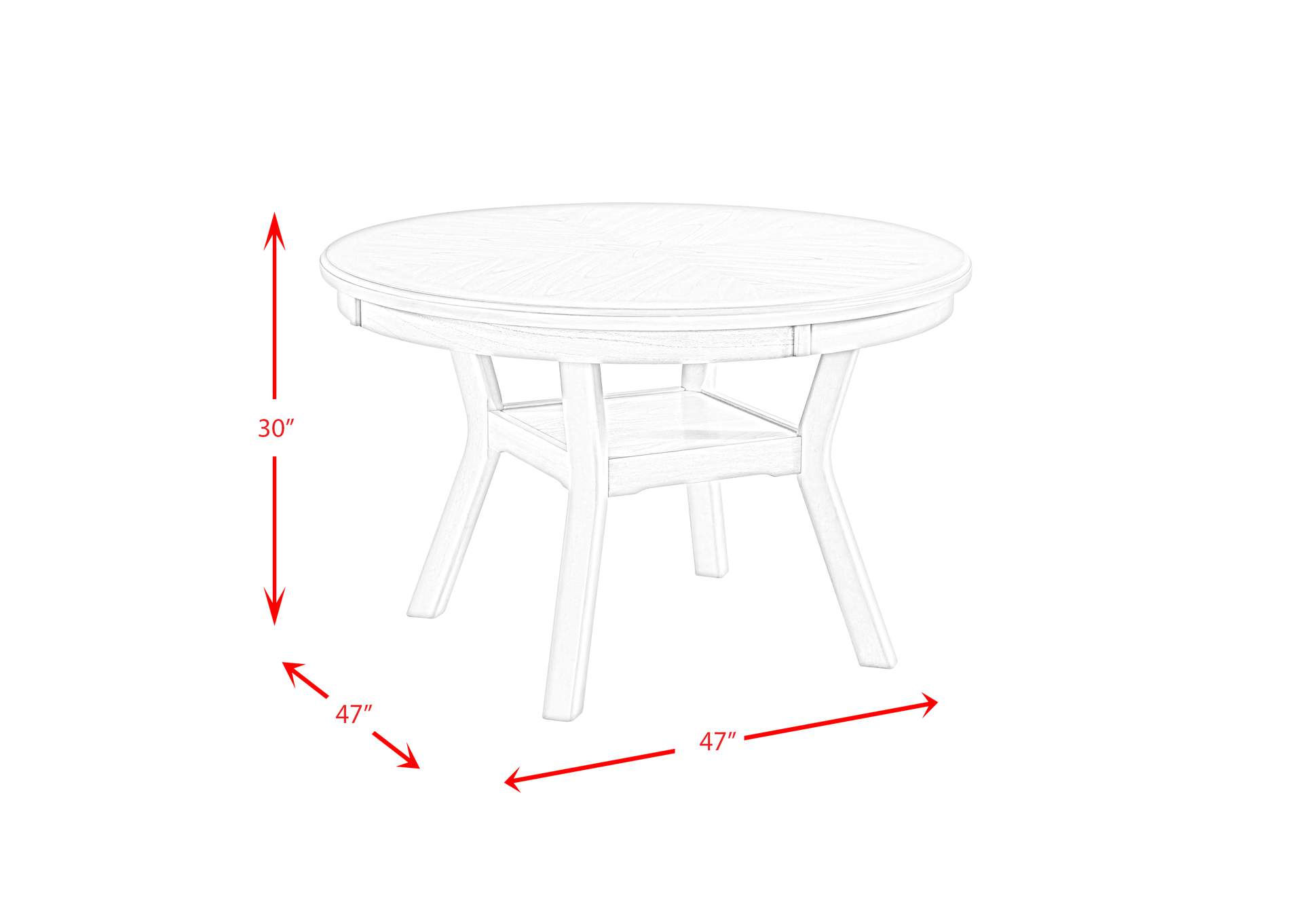 Amherst Dining Table With Wood Leg White Finish,Elements