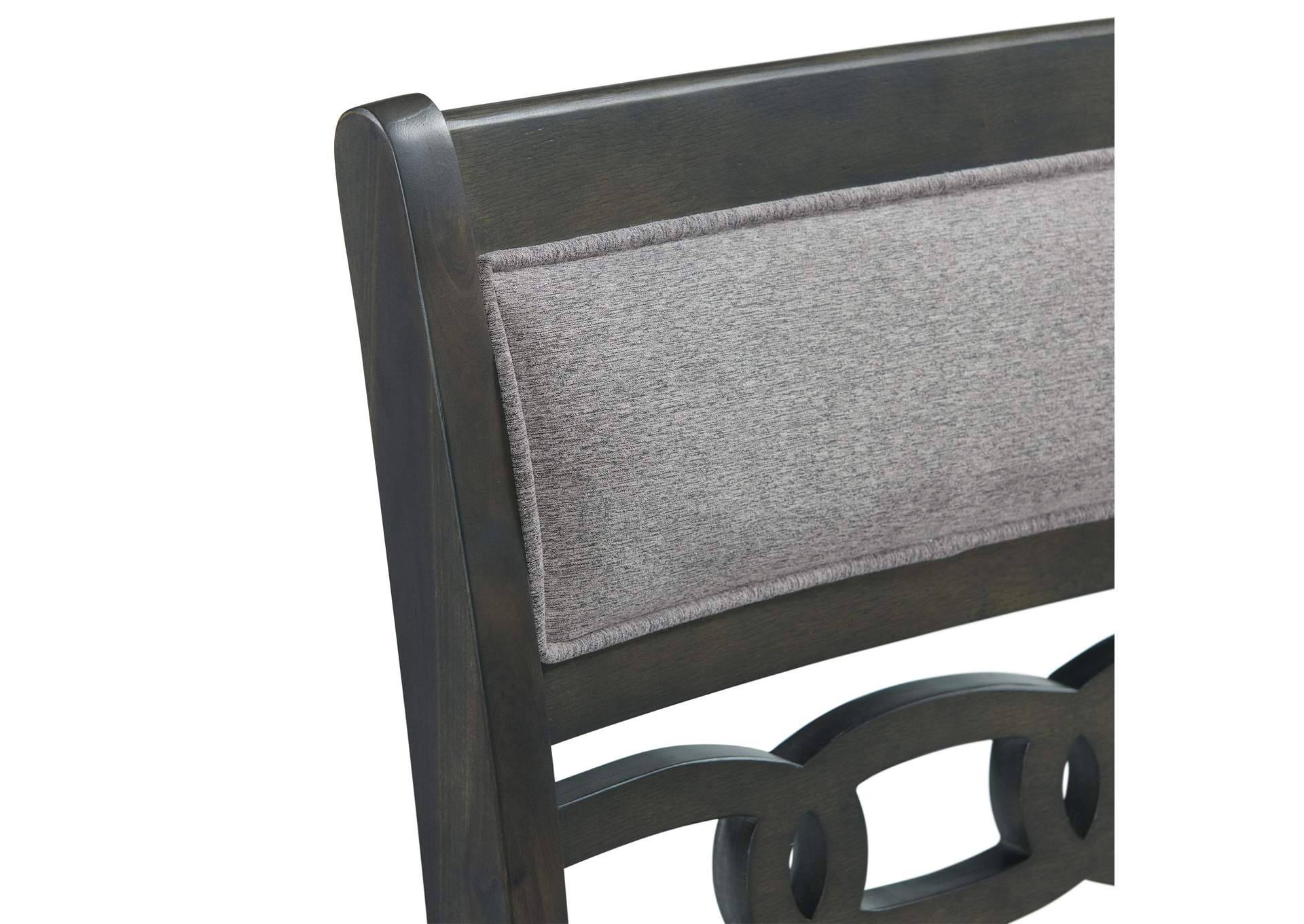 Amherst Dining Side Chair With Fabric Cushion Side Stretcher Grey Finish 2 Per Pack,Elements