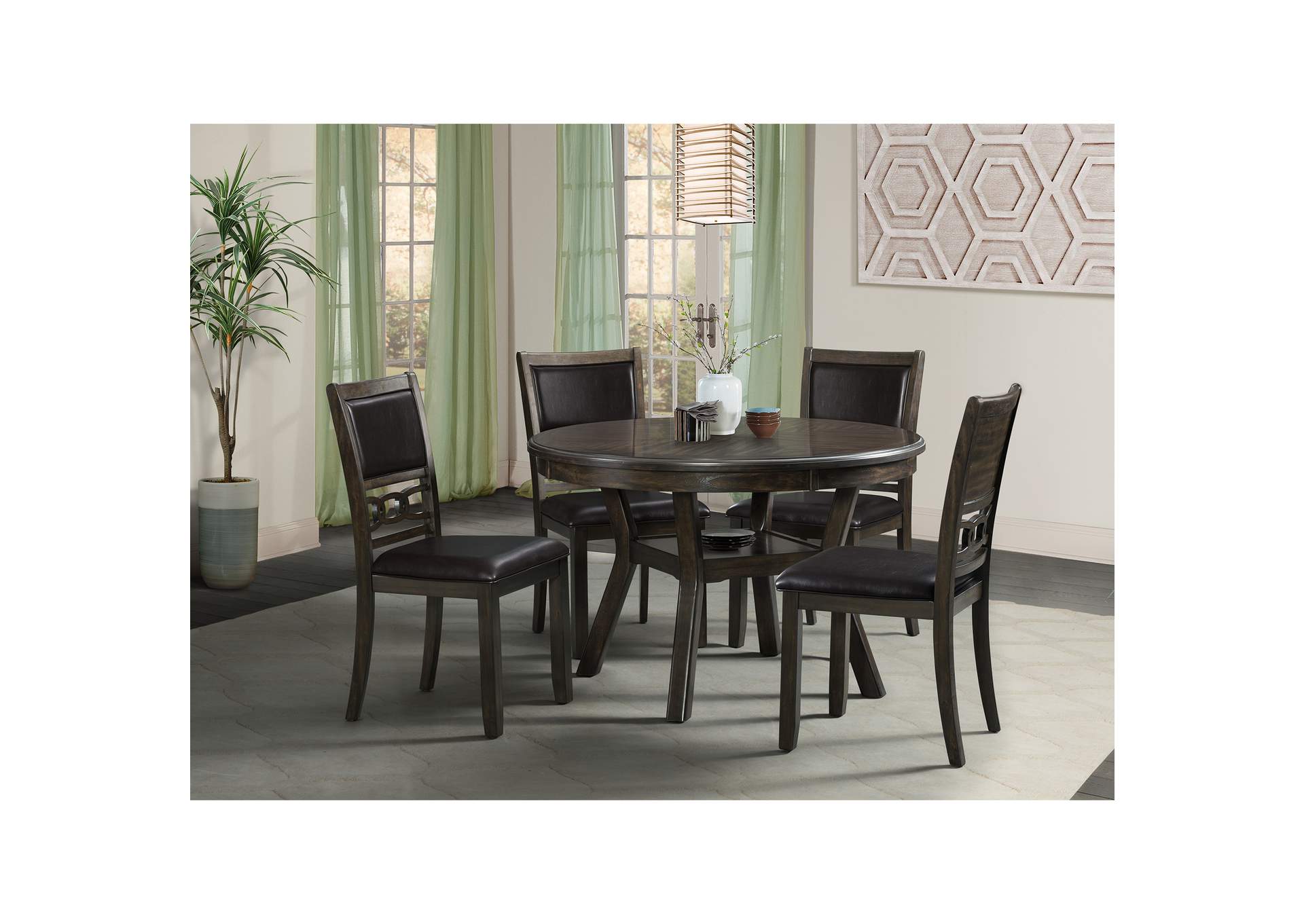 Amherst Dining Table With Wood Leg Dark Finish,Elements