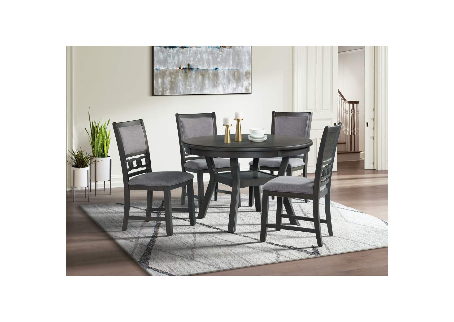 Amherst Dining Side Chair With Fabric Cushion Side Stretcher Grey Finish 2 Per Pack,Elements