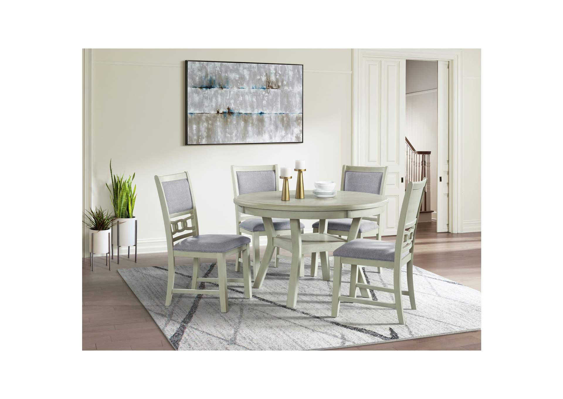 Amherst Dining Table With Wood Leg White Finish,Elements