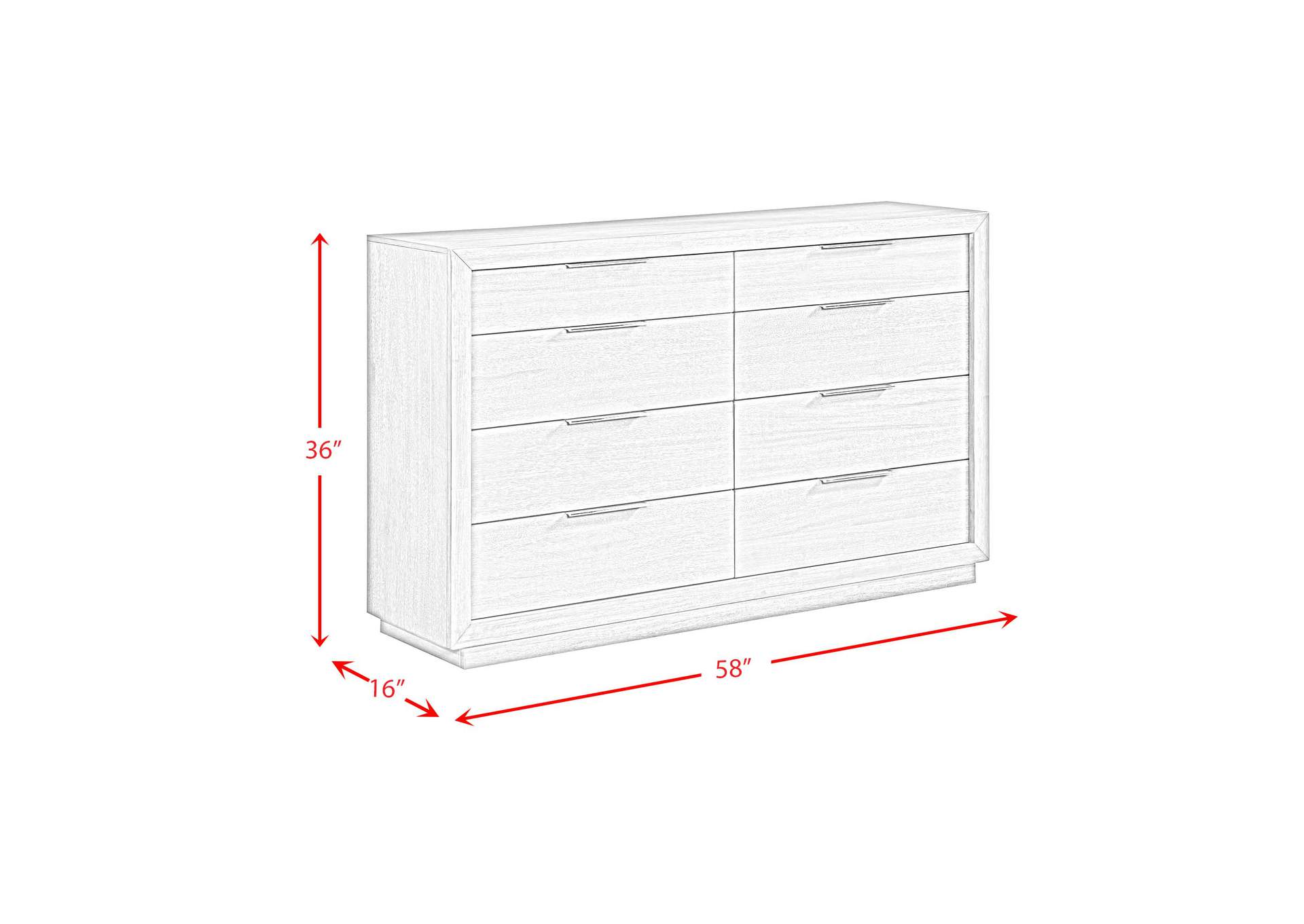 Arcadia 8 - Drawer Dresser In Grey,Elements