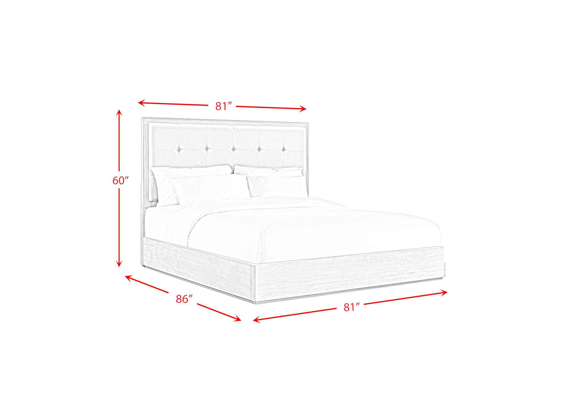 Arcadia King Bed In Grey,Elements