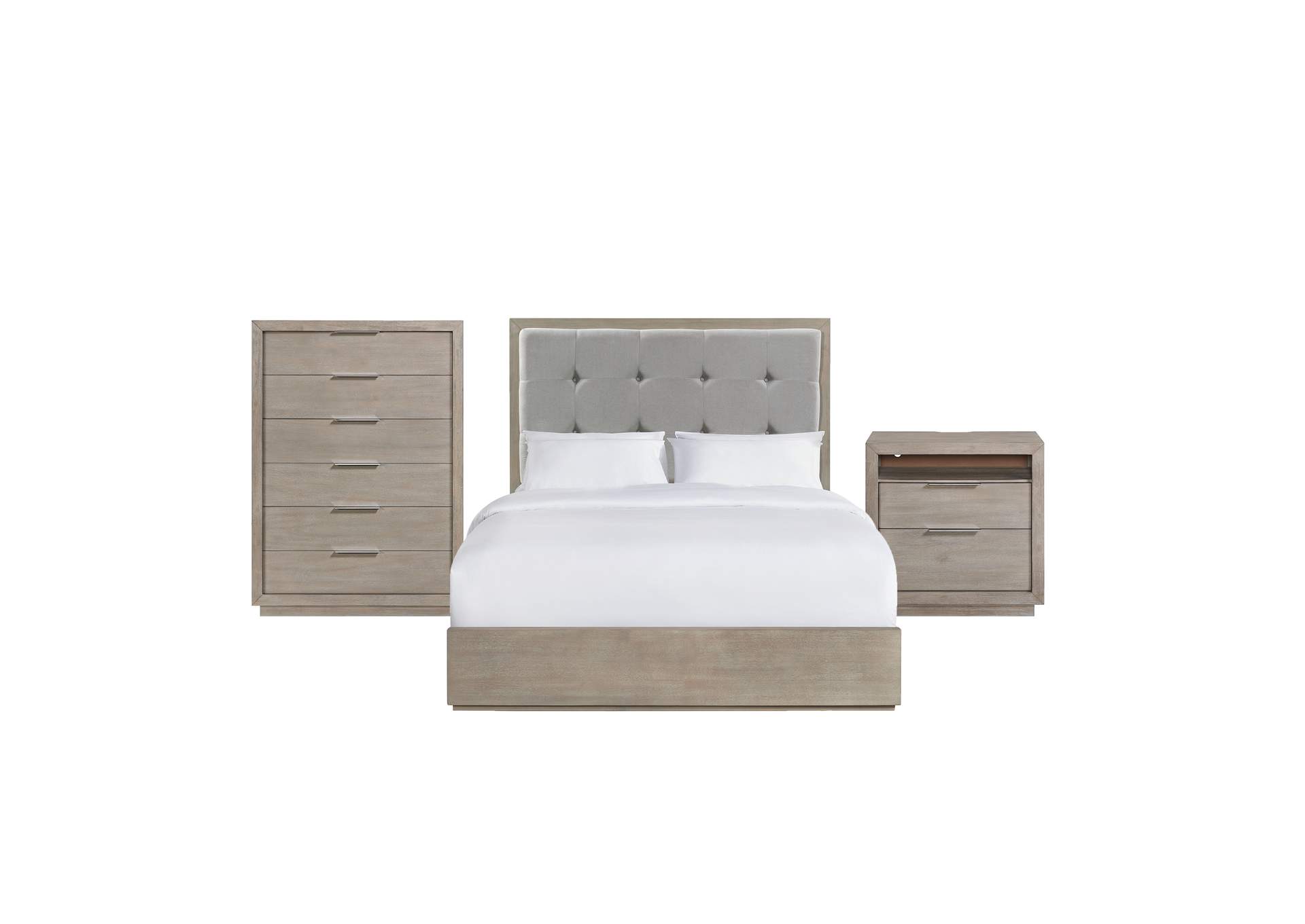 Arcadia Queen 3 Piece Bedroom Set In Grey,Elements