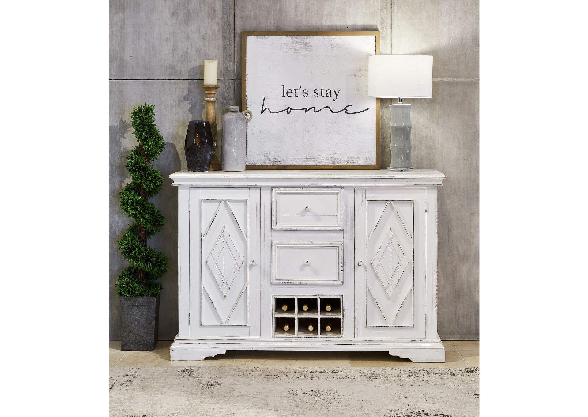 Aria Sideboard Colombia White Finish,Elements