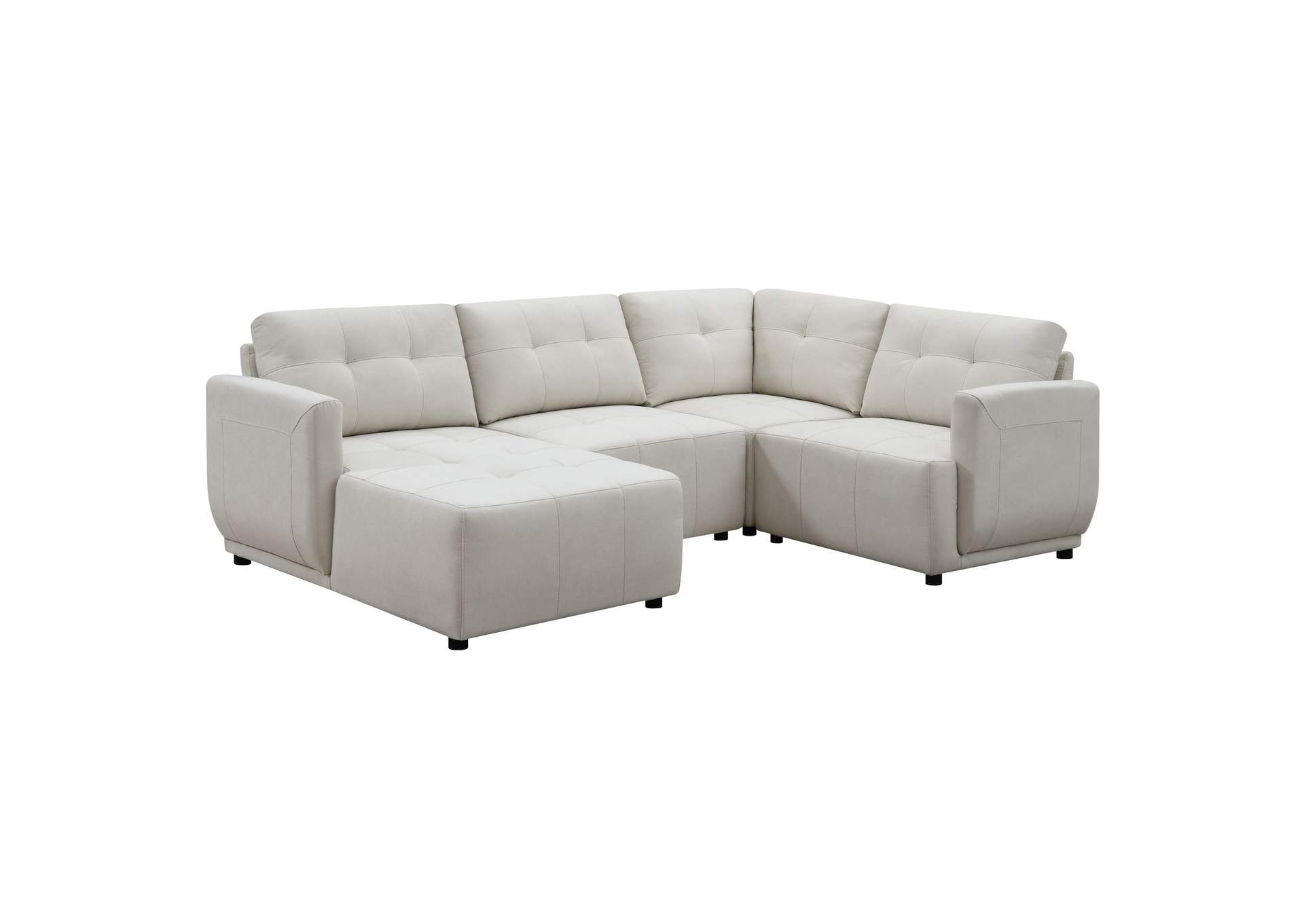 Armani Left Hand Facing Modular 4 Piece Sectional With Chaise In Natural,Elements