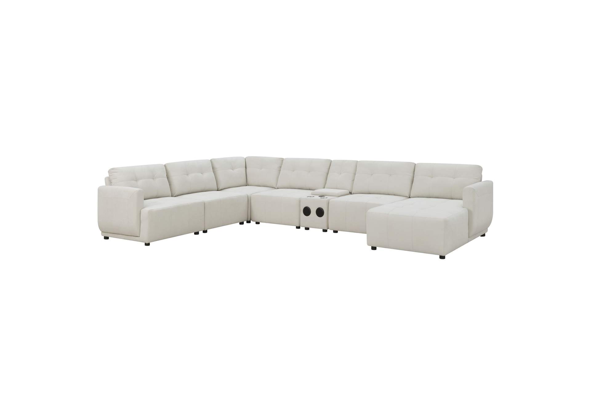 Armani Right Hand Facing Modular 7 Piece Sectional Set With Chaise In Natural,Elements