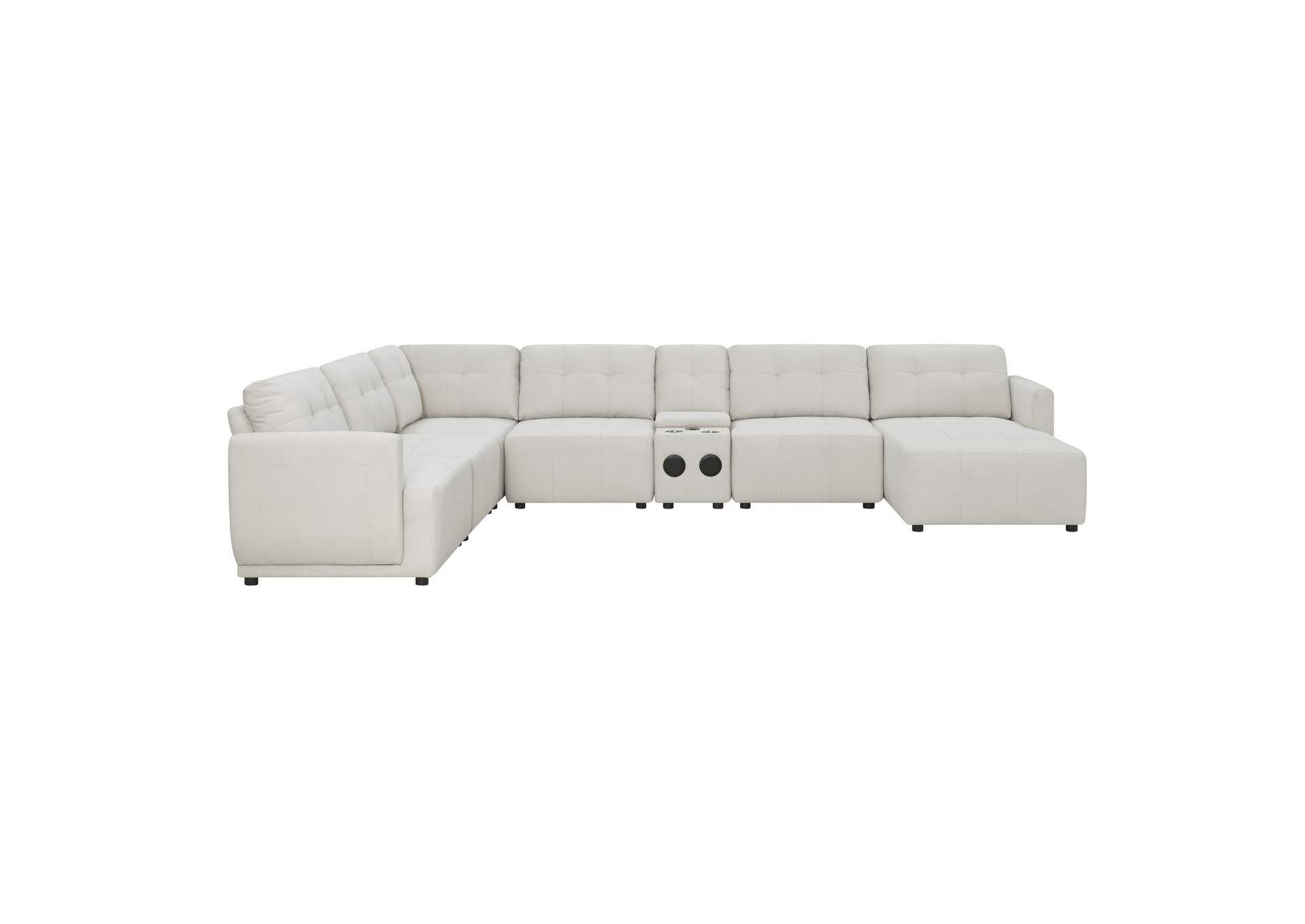 Armani Right Hand Facing Modular 7 Piece Sectional Set With Chaise In Natural,Elements