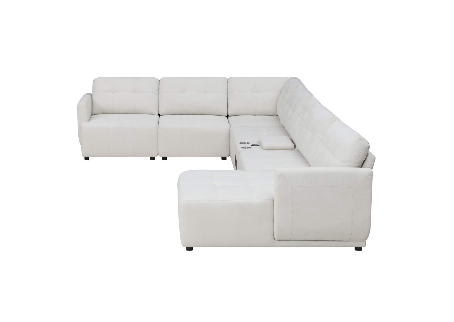 Armani Right Hand Facing Modular 7 Piece Sectional Set With Chaise In Natural,Elements