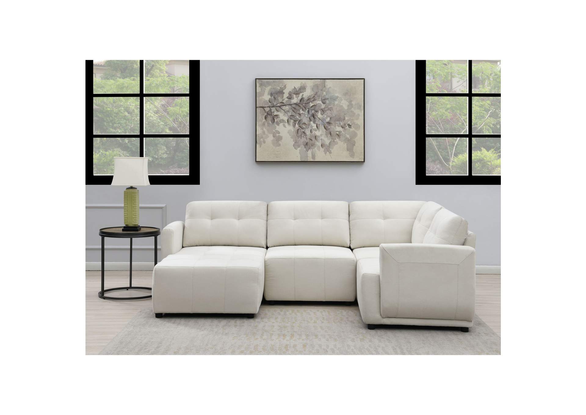 Armani Left Hand Facing Modular 4 Piece Sectional With Chaise In Natural,Elements