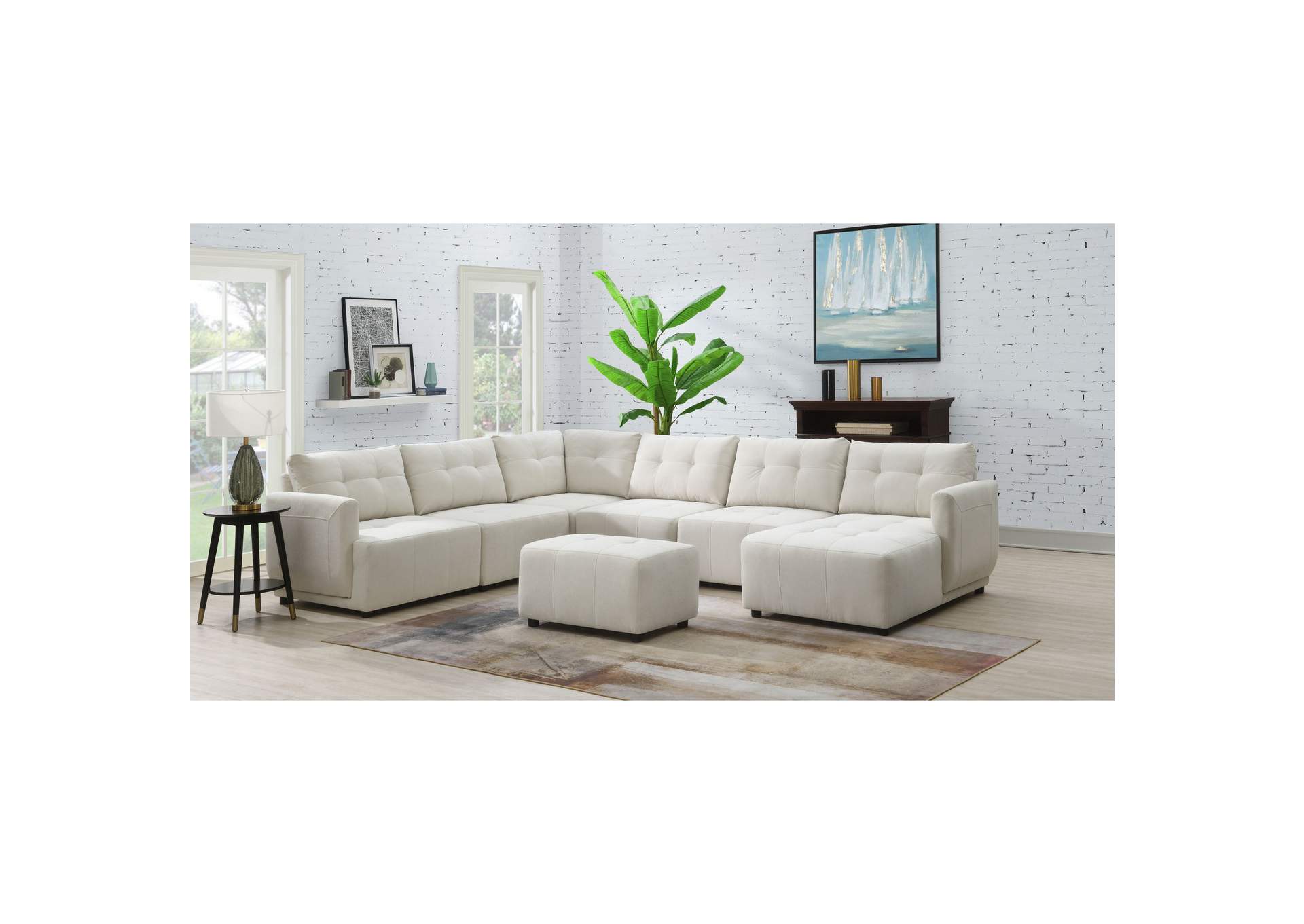 Armani Modular Ottoman In Columbia Natural,Elements