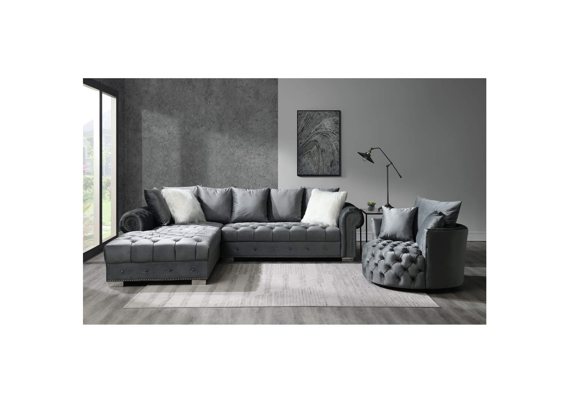 Oasis Swivel Chair In Royale Metal,Elements