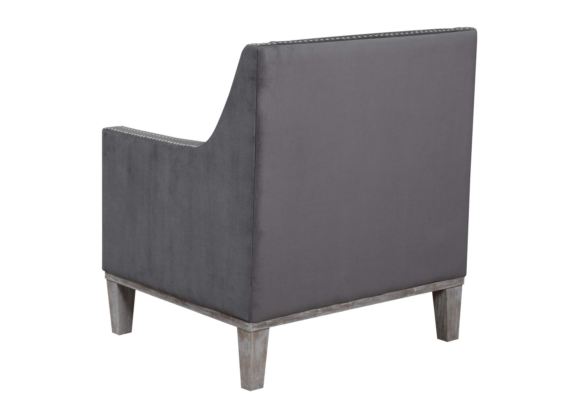 Augusta 16038 Chair With Wood Leg Distressed Ottoman Charcoal F231,Elements