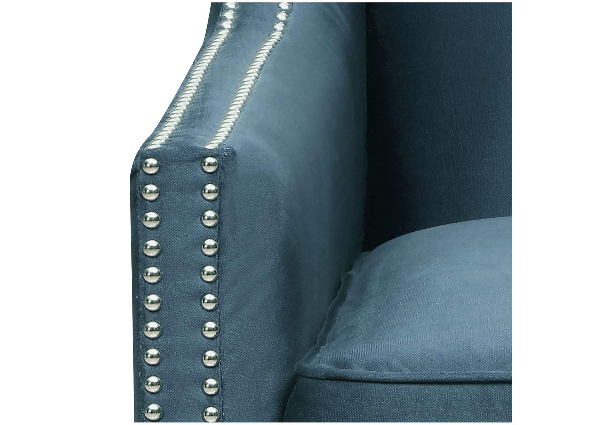 Augusta 16038 Chair With Wood Leg Distressed Ottoman Navy,Elements