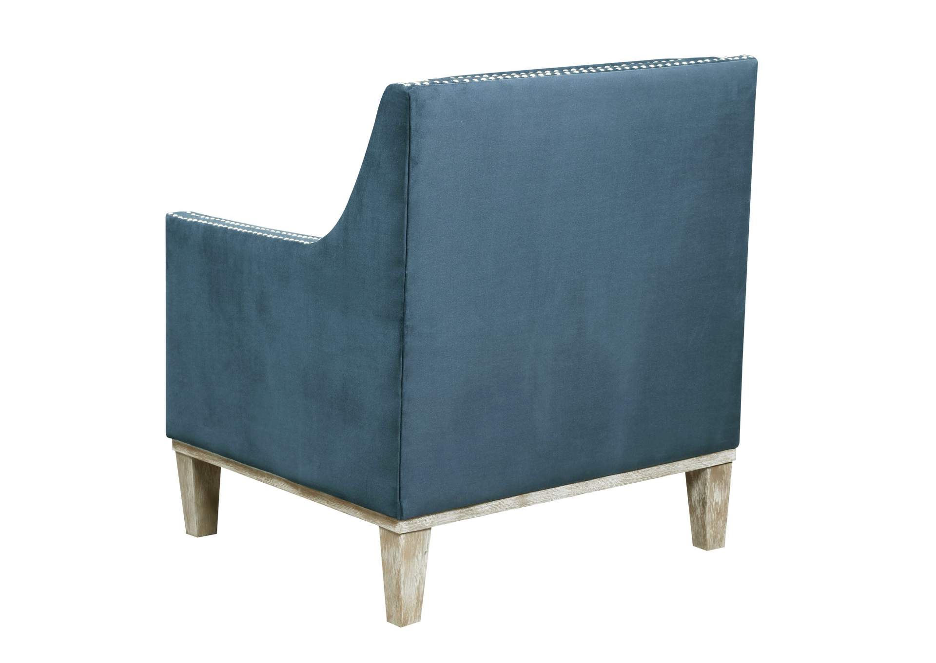 Augusta 16038 Chair With Wood Leg Distressed Ottoman Navy,Elements