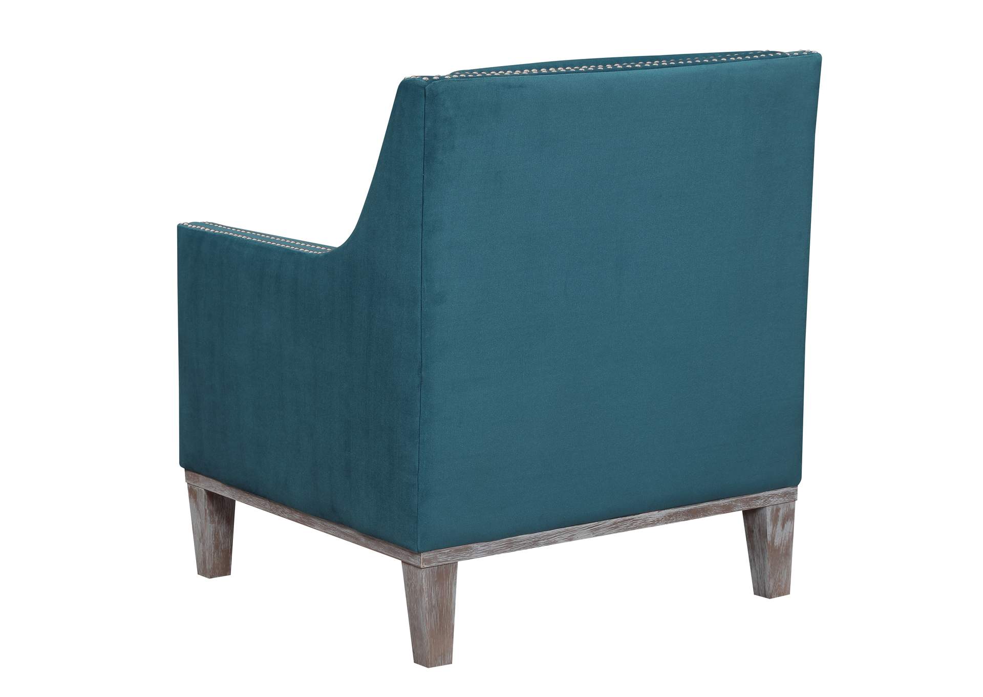 Augusta 16038 Chair With Wood Leg Distressed Ottoman Teal,Elements