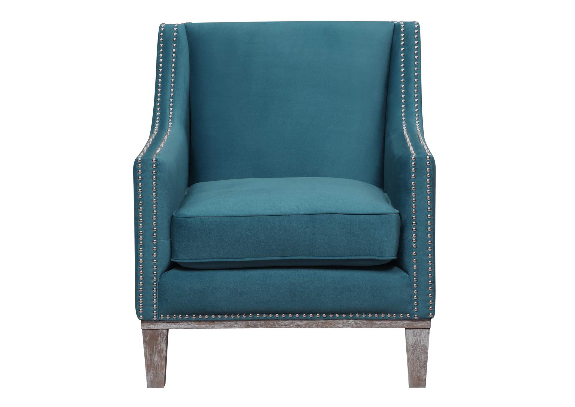 Augusta 16038 Chair With Wood Leg Distressed Ottoman Teal,Elements