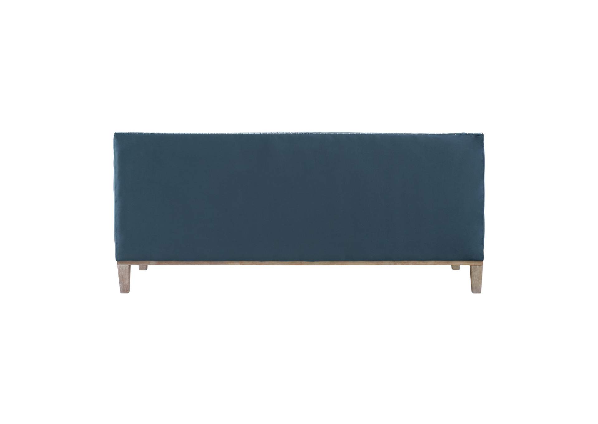 Augusta Sofa With Distressed Wood Ottoman Navy,Elements