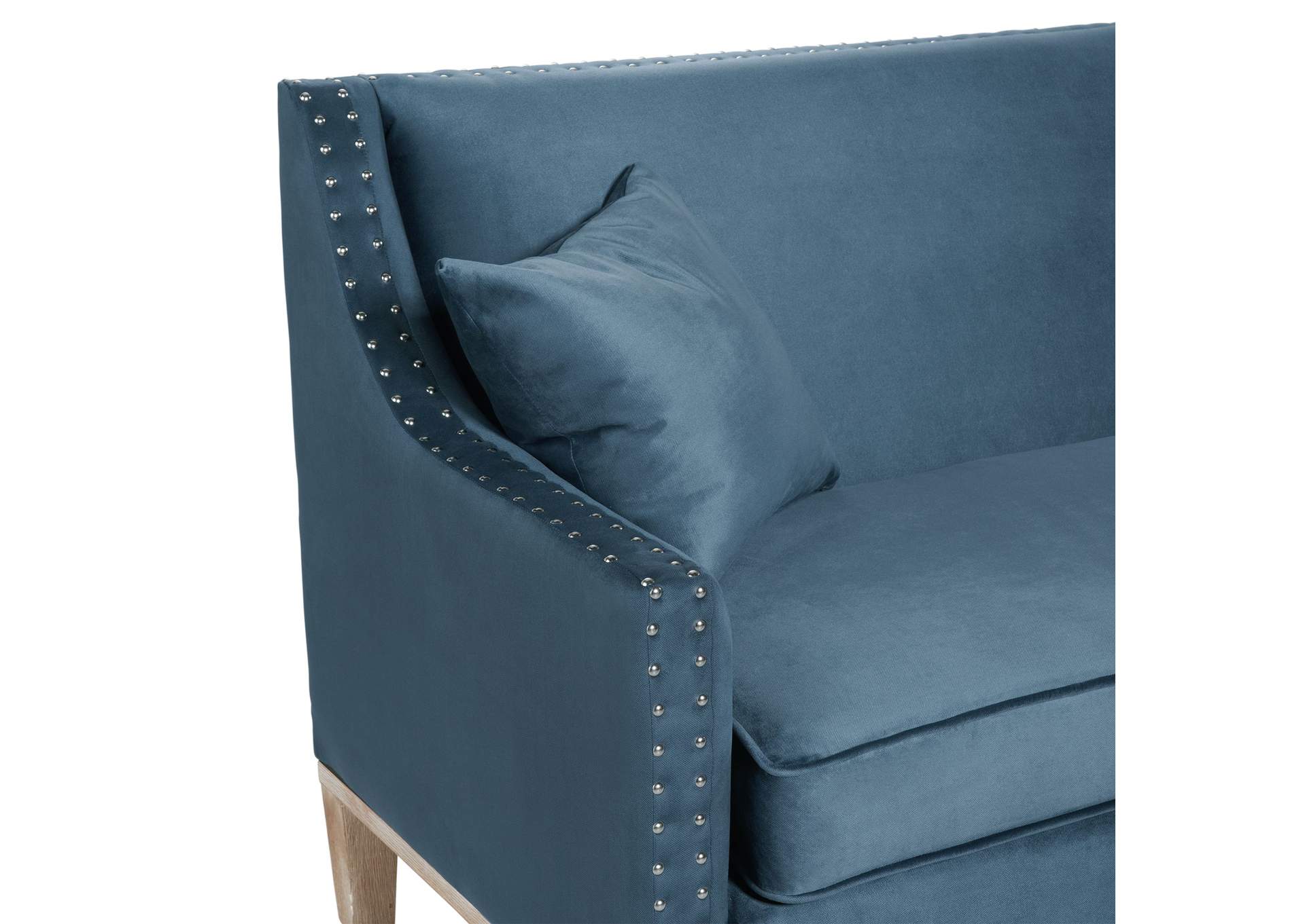 Augusta Sofa With Distressed Wood Ottoman Navy,Elements