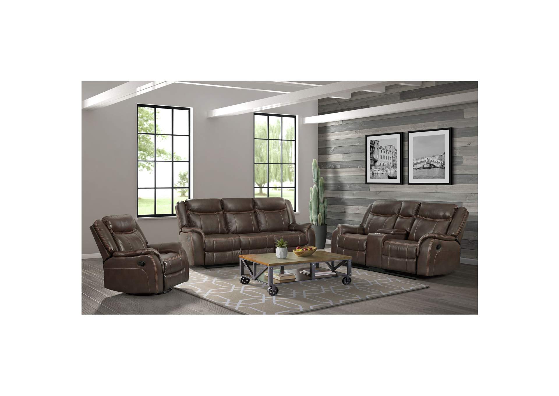 Avalon Swivel Power Motion Recliner In Avalon Brown,Elements