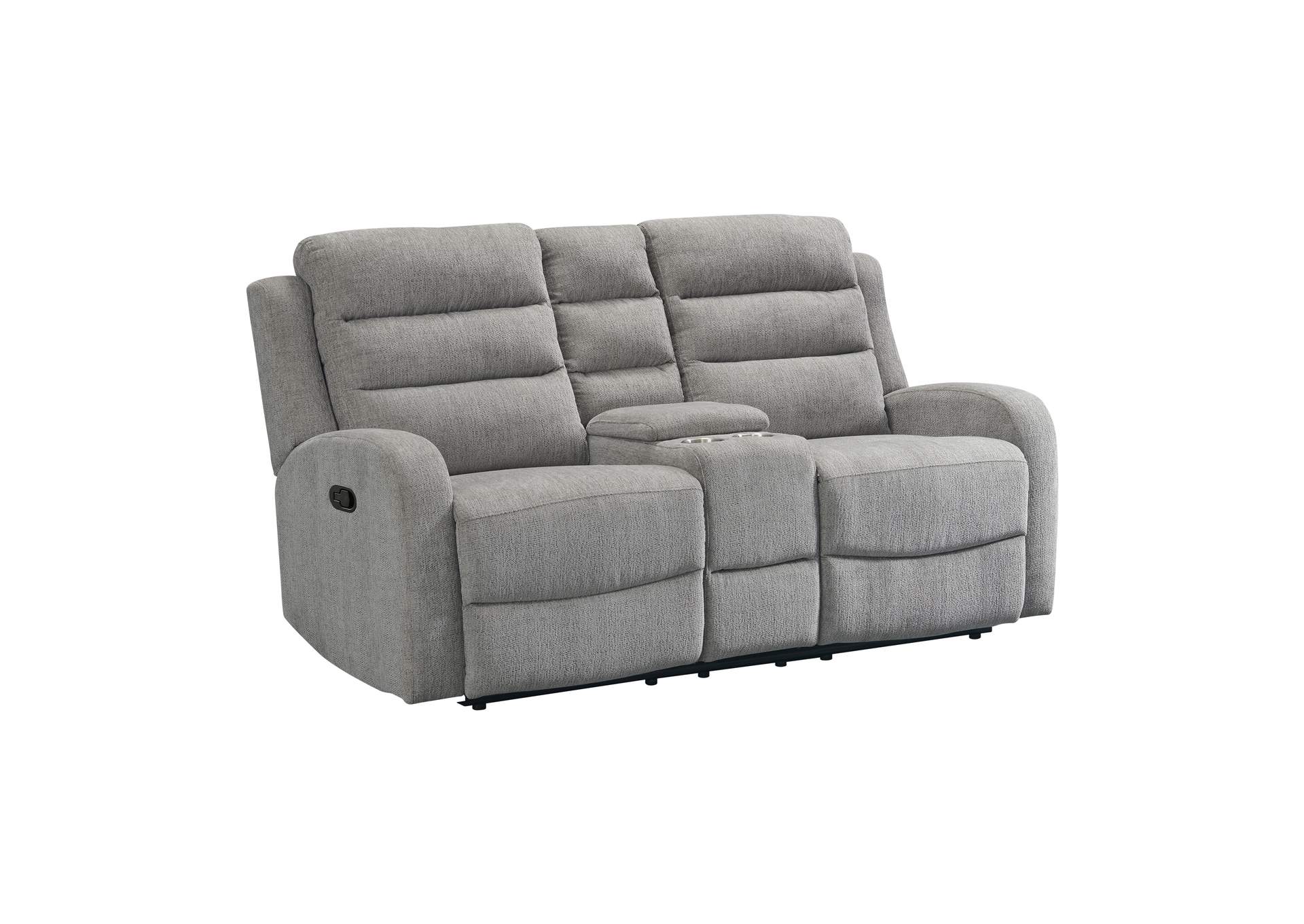 Avanti Motion Loveseat With Console In Whiskers Nature Grey,Elements