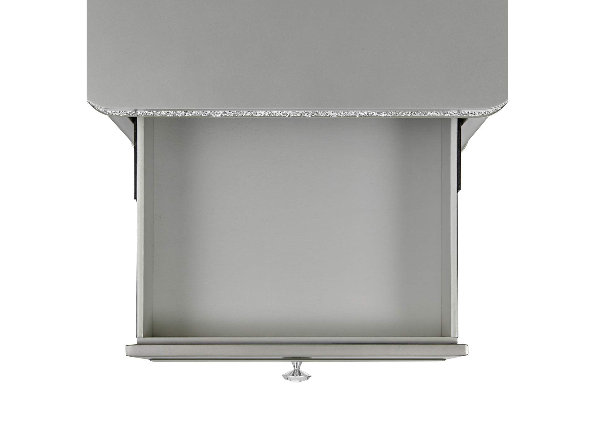 Avril Chairside Table With Power - USB In Silver,Elements