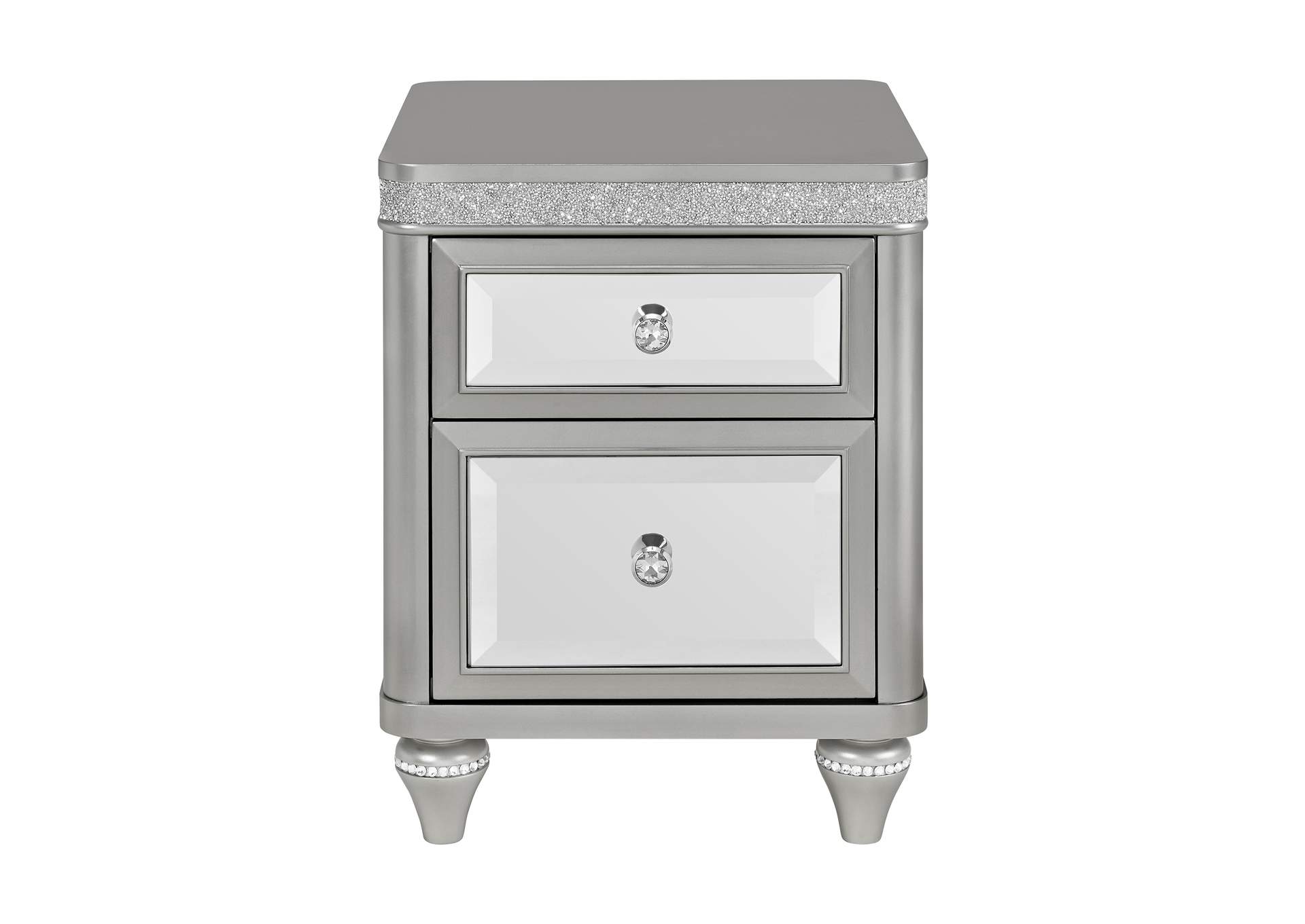 Avril Chairside Table With Power - USB In Silver,Elements