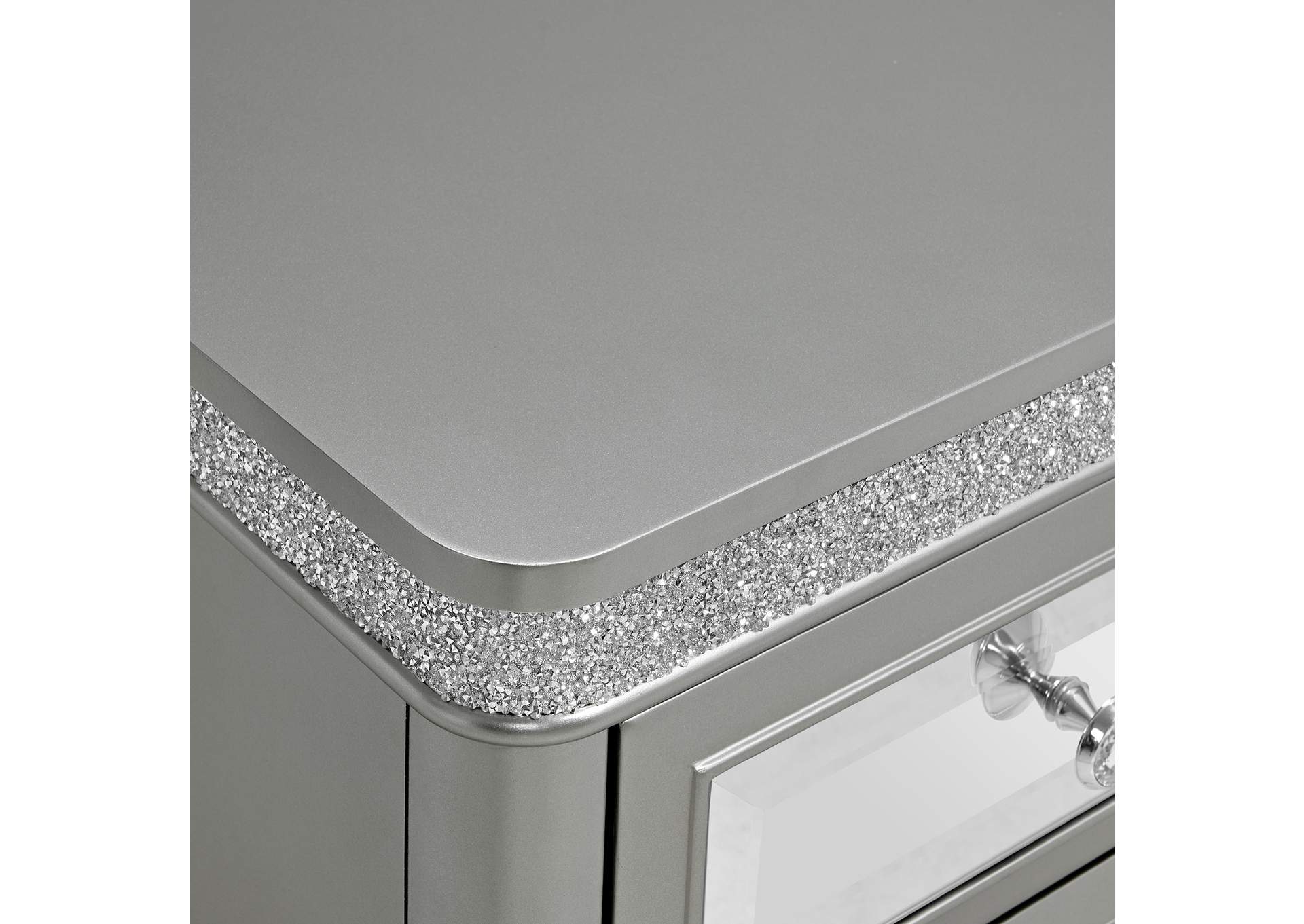 Avril Chairside Table With Power - USB In Silver,Elements