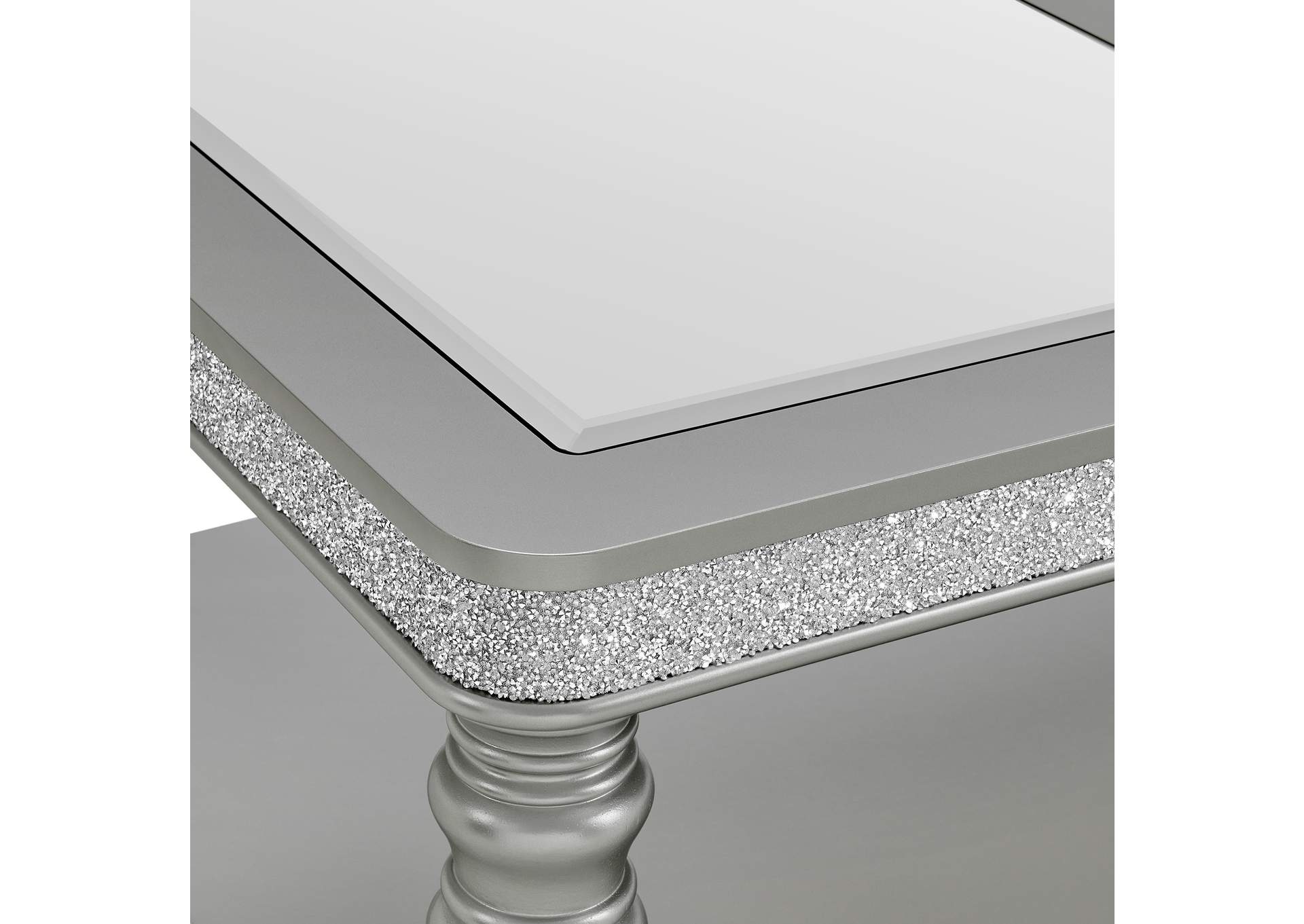 Avril Coffee Table With Casters In Silver,Elements