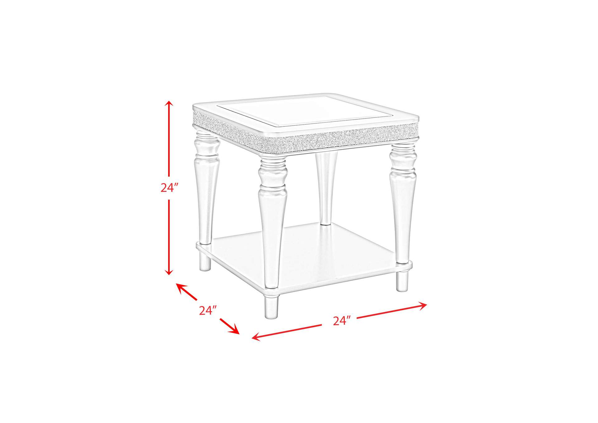 Avril End Table In Silver,Elements