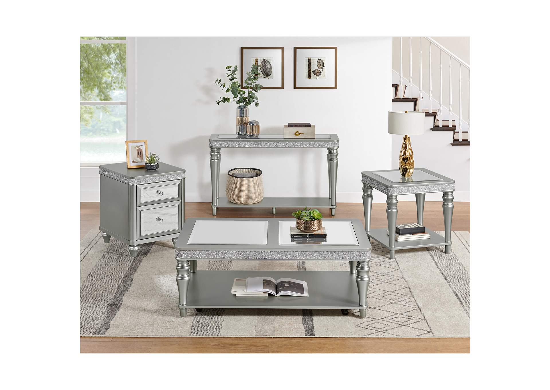 Avril Sofa Table In Silver,Elements