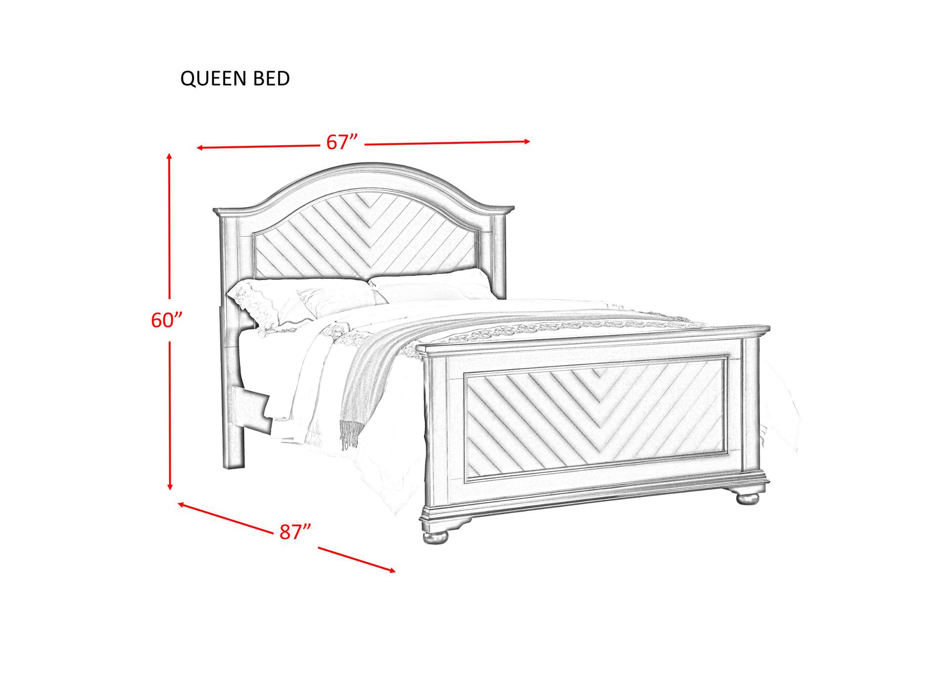 Brook White Queen Panel Bed,Elements