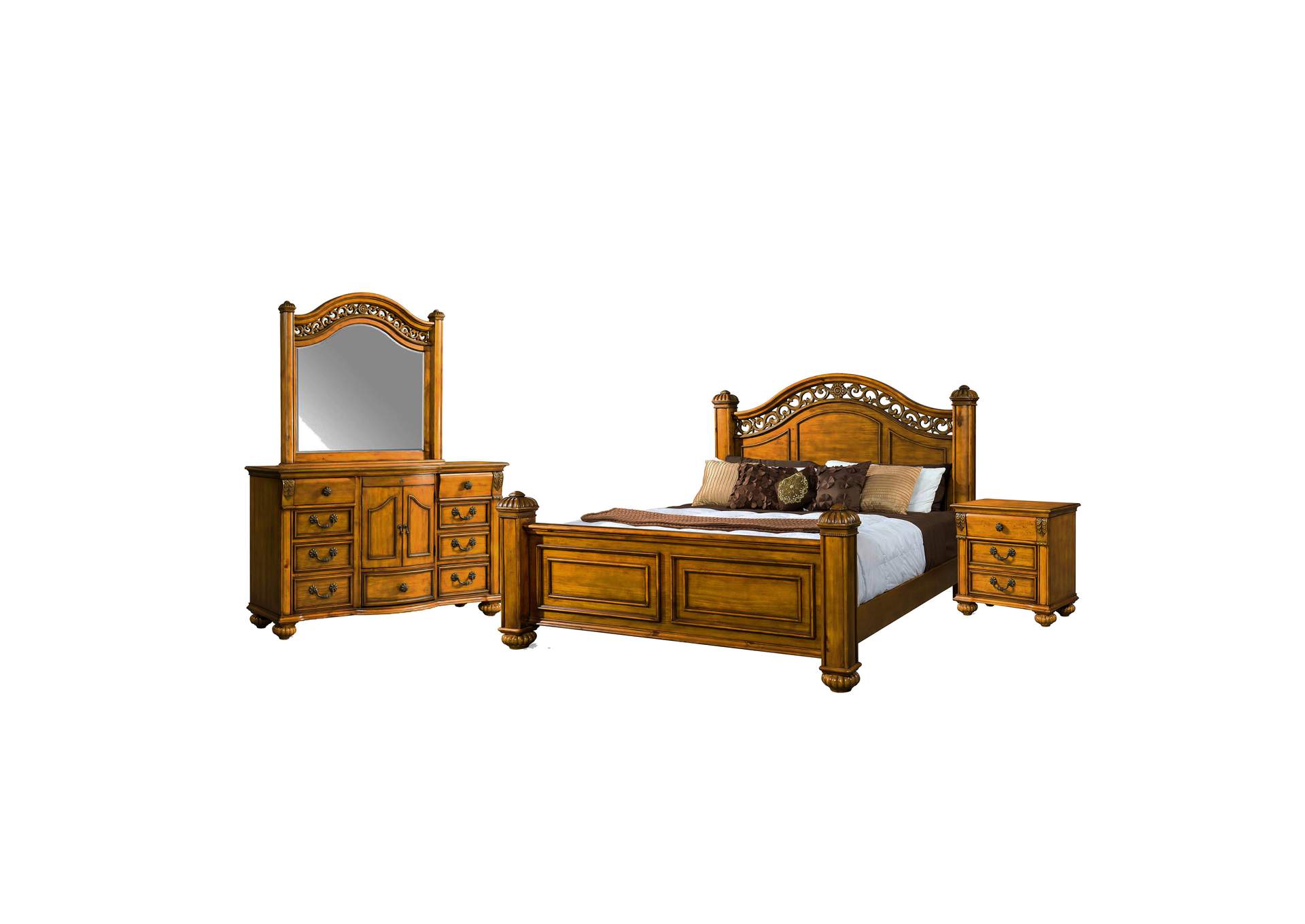 Barkley Square King Poster 4 Piece Bedroom Set,Elements