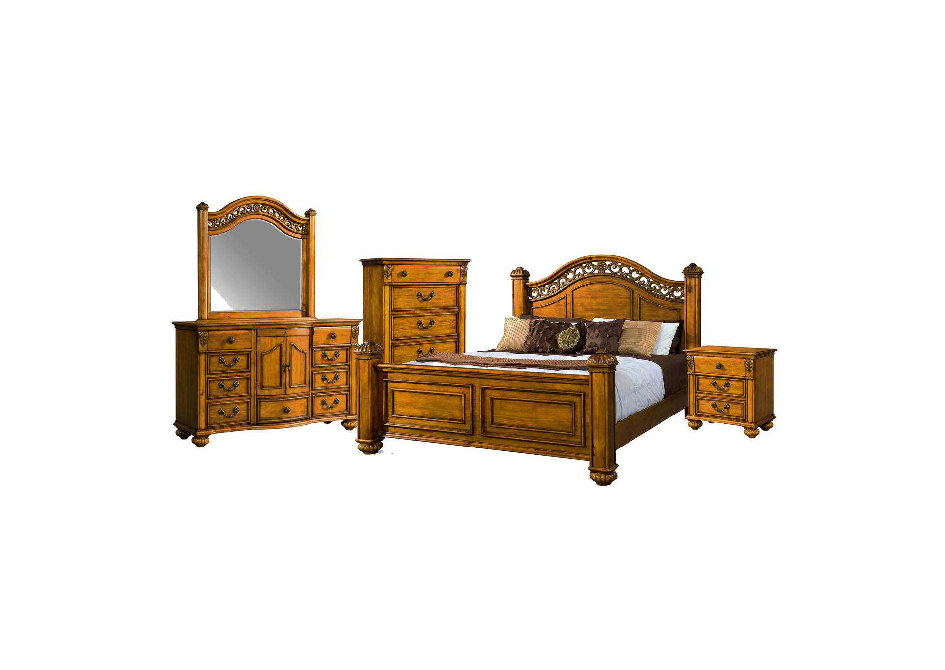 Barkley Square King Poster 5 Piece Bedroom Set,Elements