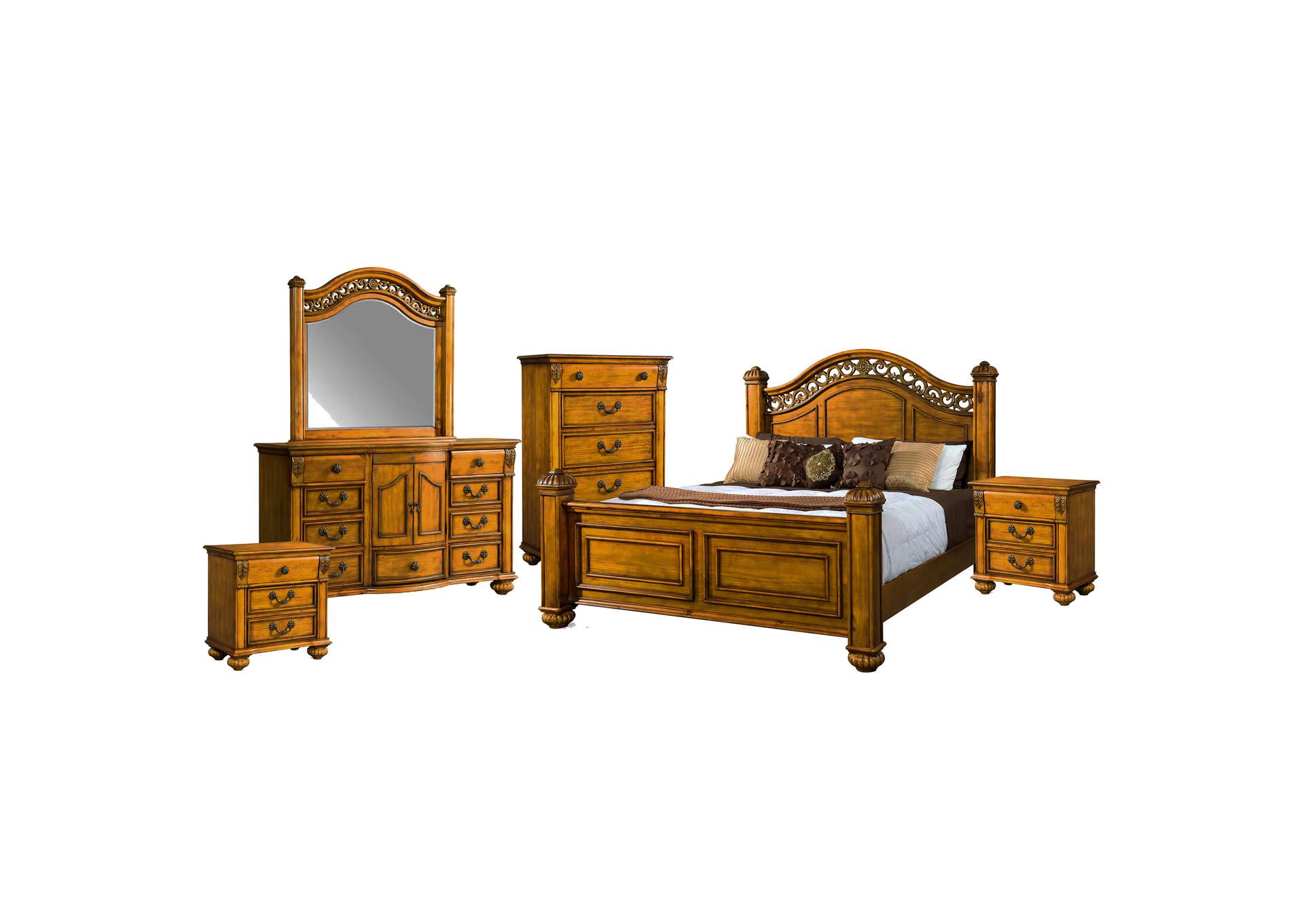 Barkley Square King Poster 6 Piece Bedroom Set,Elements